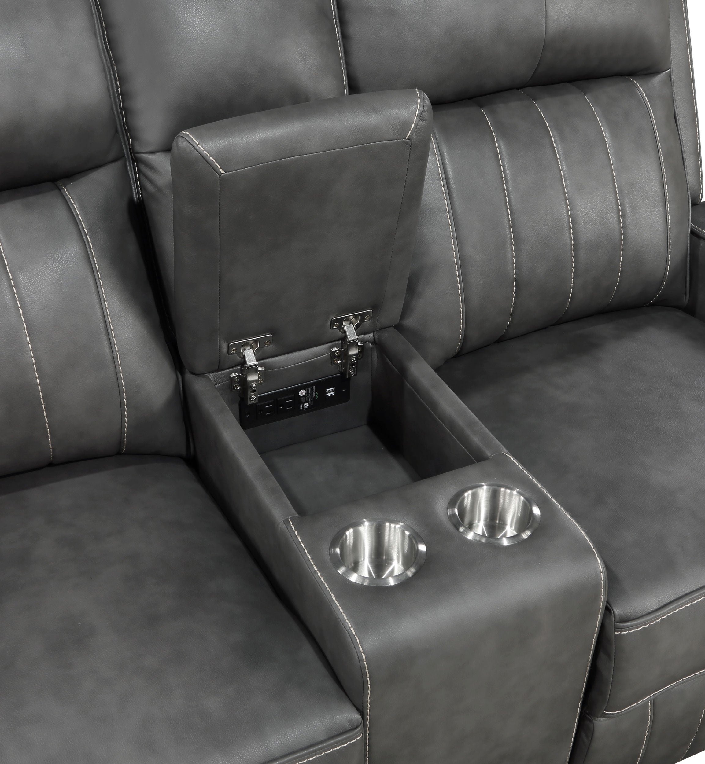 Raelynn 3-piece Upholstered Reclining Sofa Set In Grey