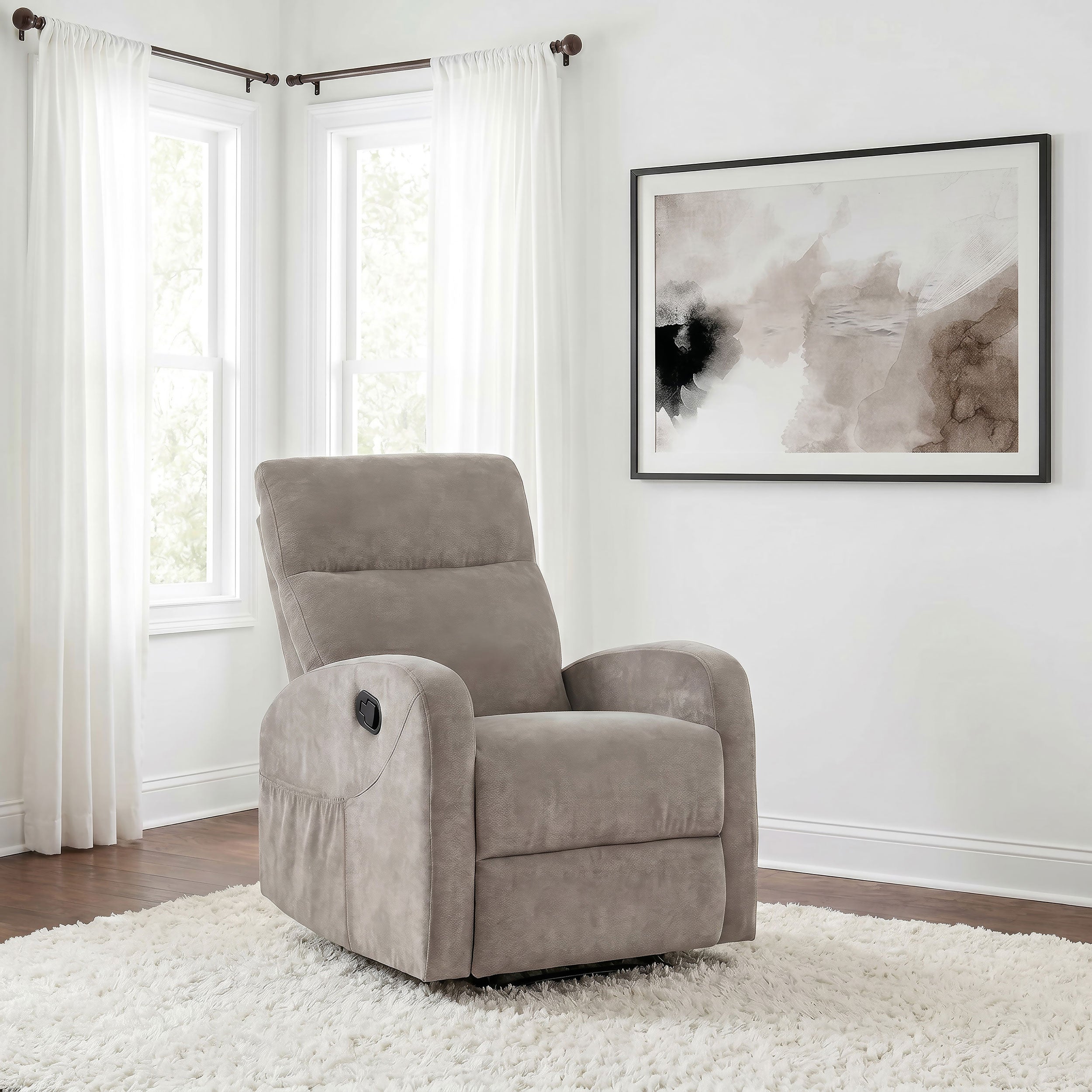 Hamilton Chenille Manual Recliner Sand