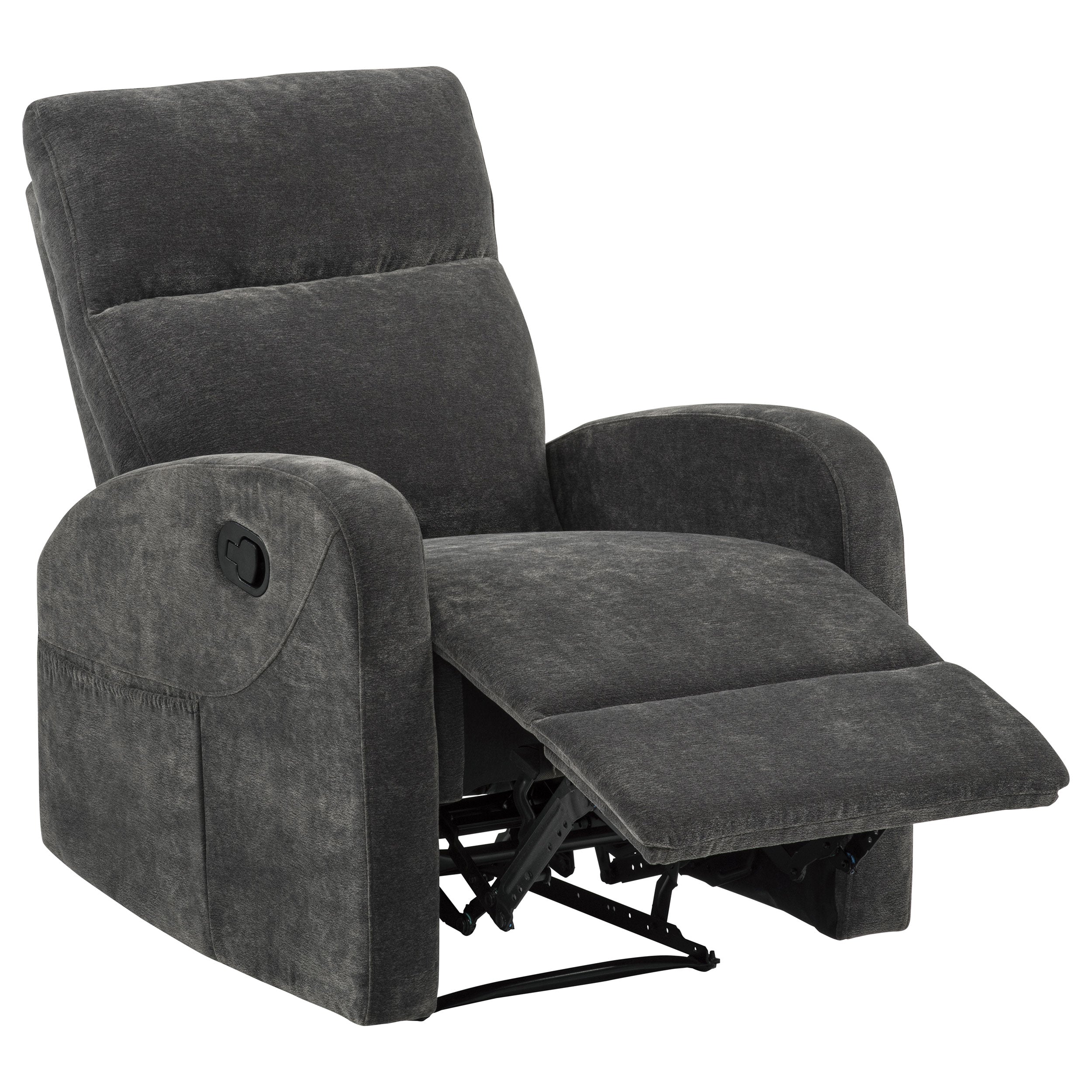 Hamilton 3-piece Chenille Manual Reclining Sofa Set Charcoal Grey