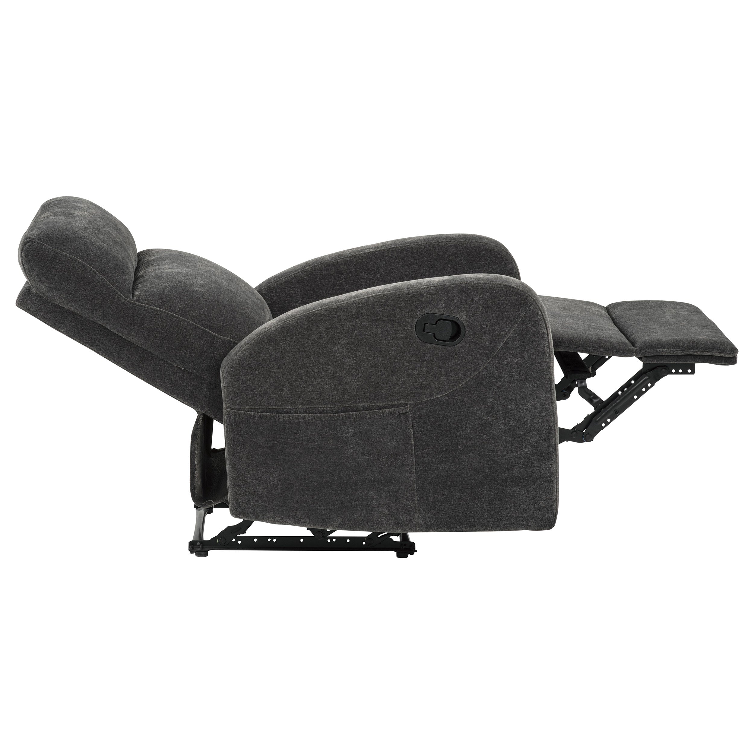 Hamilton 3-piece Chenille Manual Reclining Sofa Set Charcoal Grey