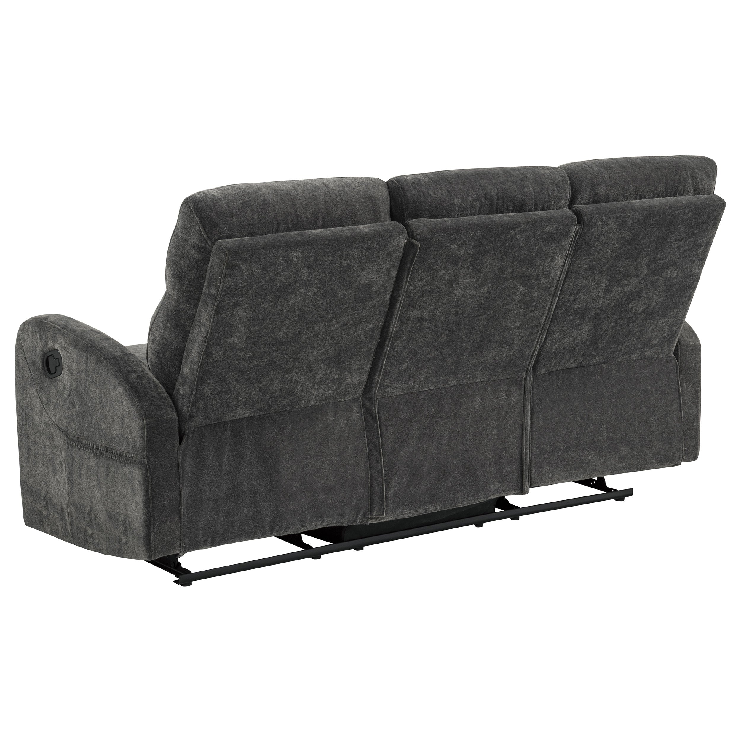 Hamilton Chenille Manual Reclining Sofa Charcoal Grey