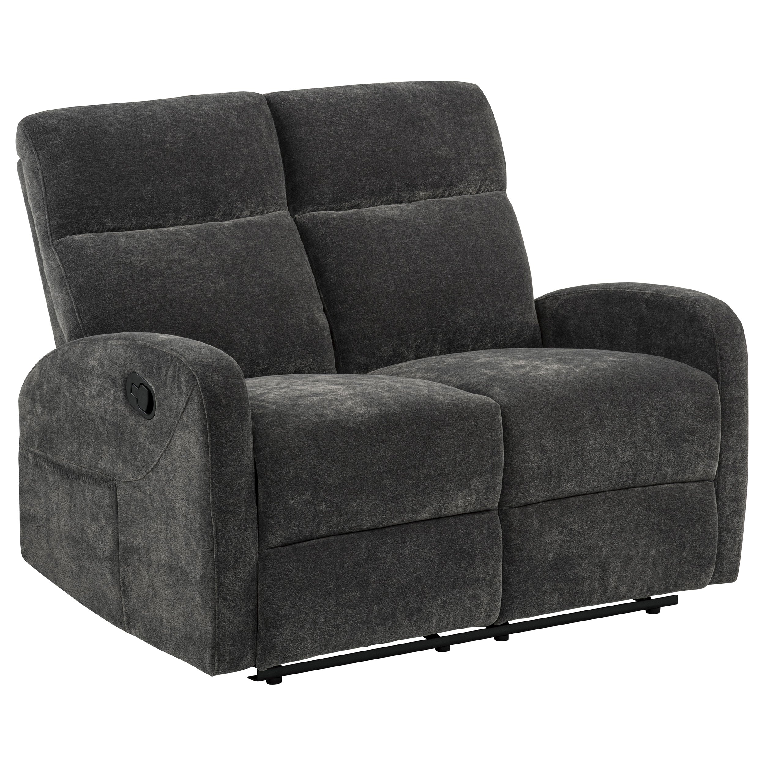 Hamilton Chenille Manual Reclining Loveseat Charcoal Grey