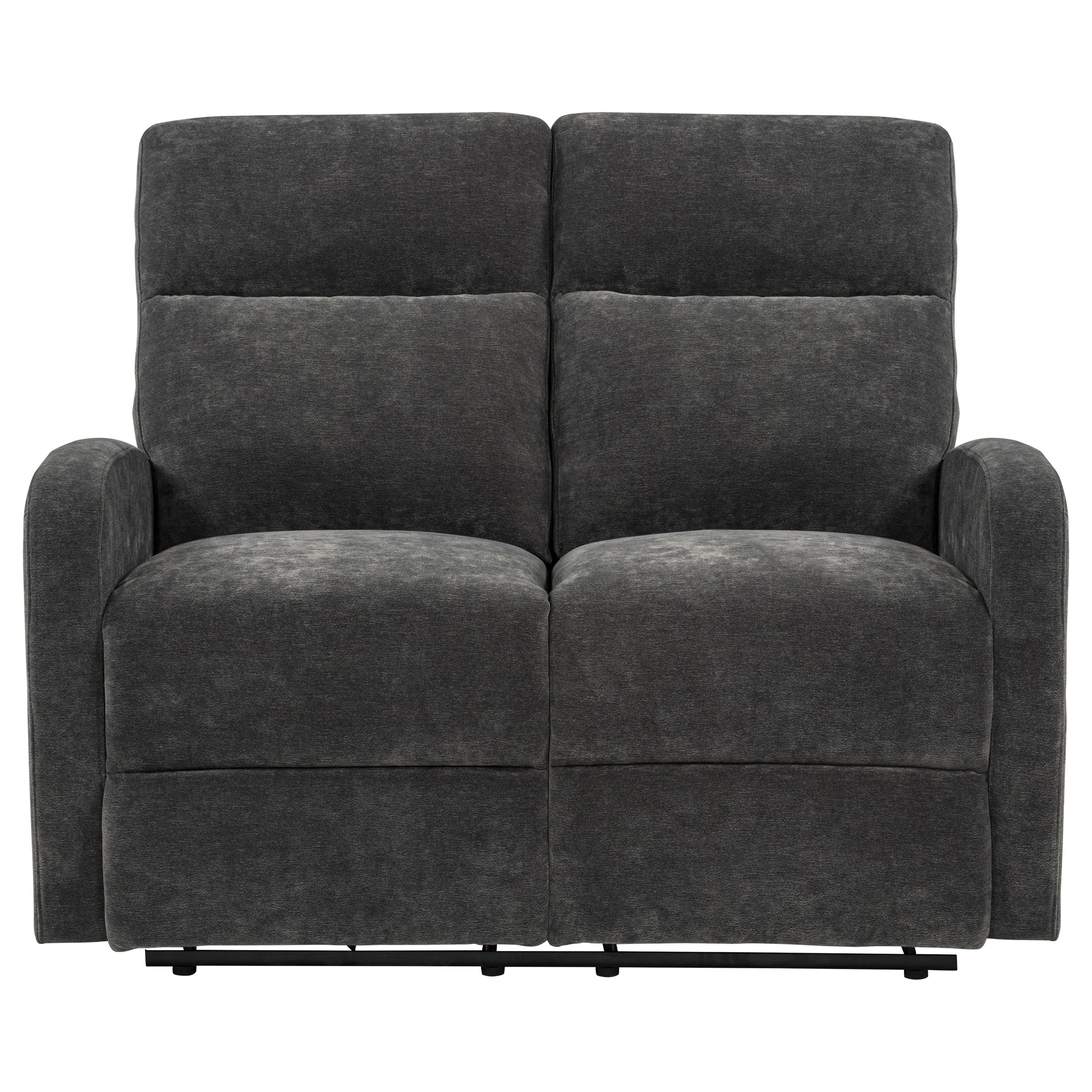 Hamilton Chenille Manual Reclining Loveseat Charcoal Grey