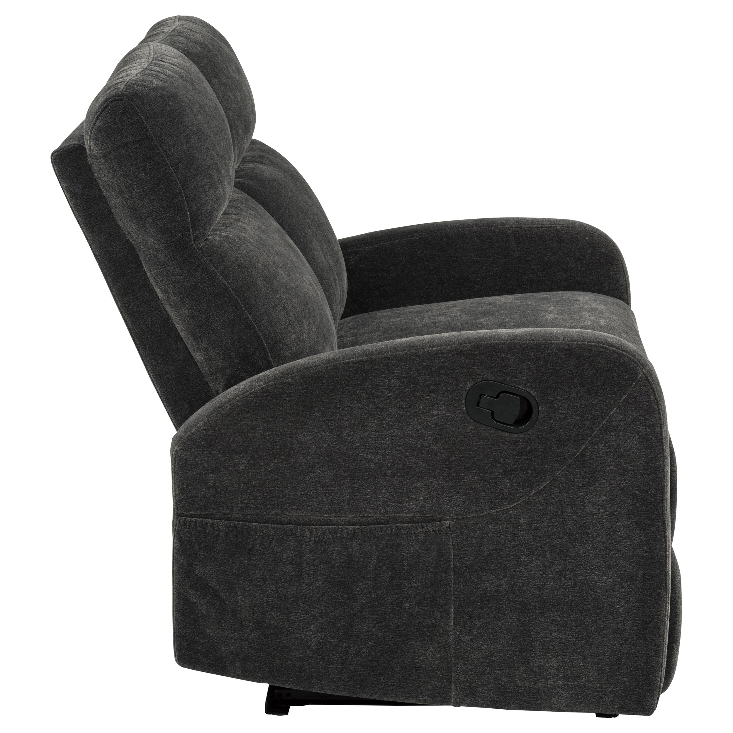 Hamilton Chenille Manual Reclining Loveseat Charcoal Grey