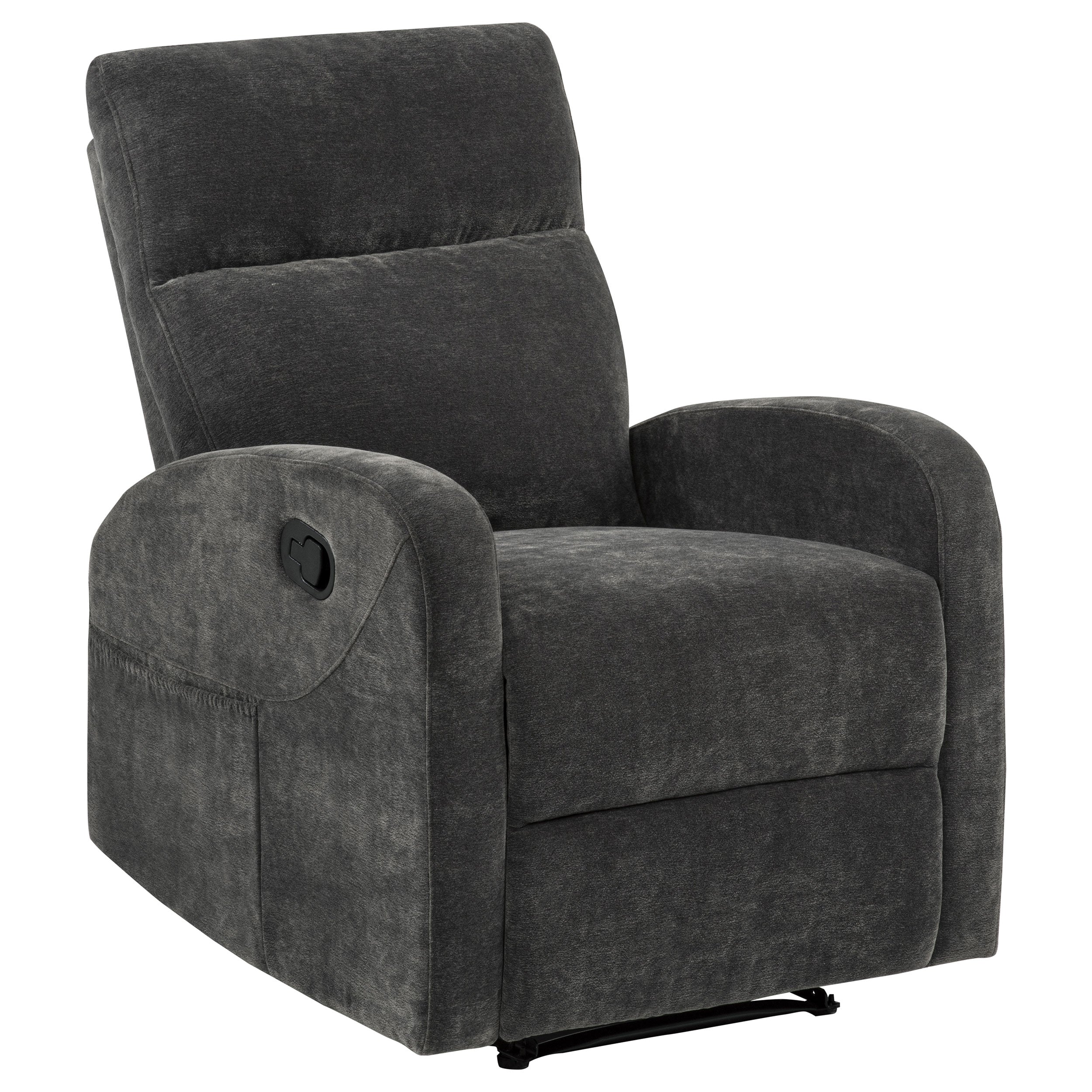 Hamilton Chenille Manual Recliner Charcoal Grey