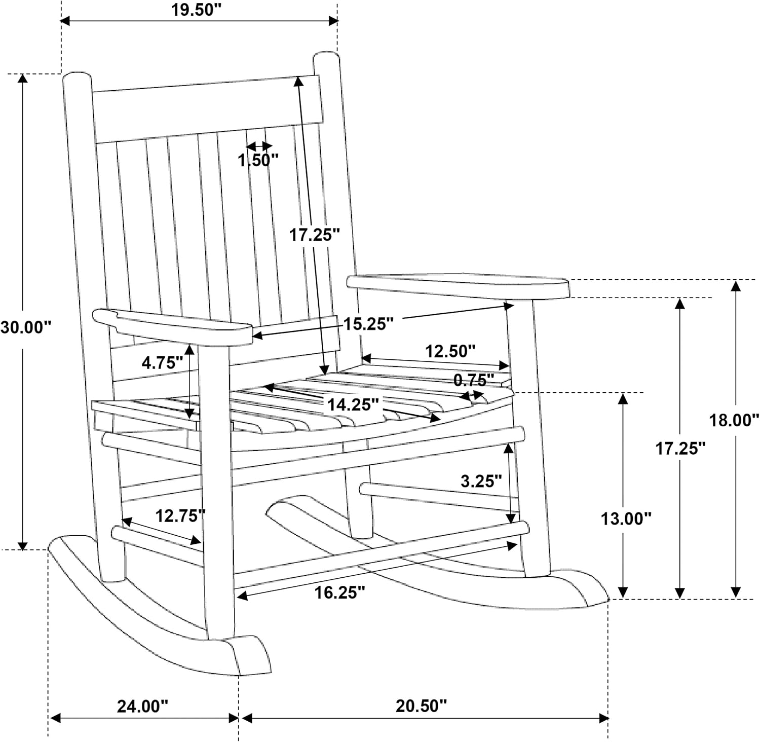 Country Rocking Chair in White