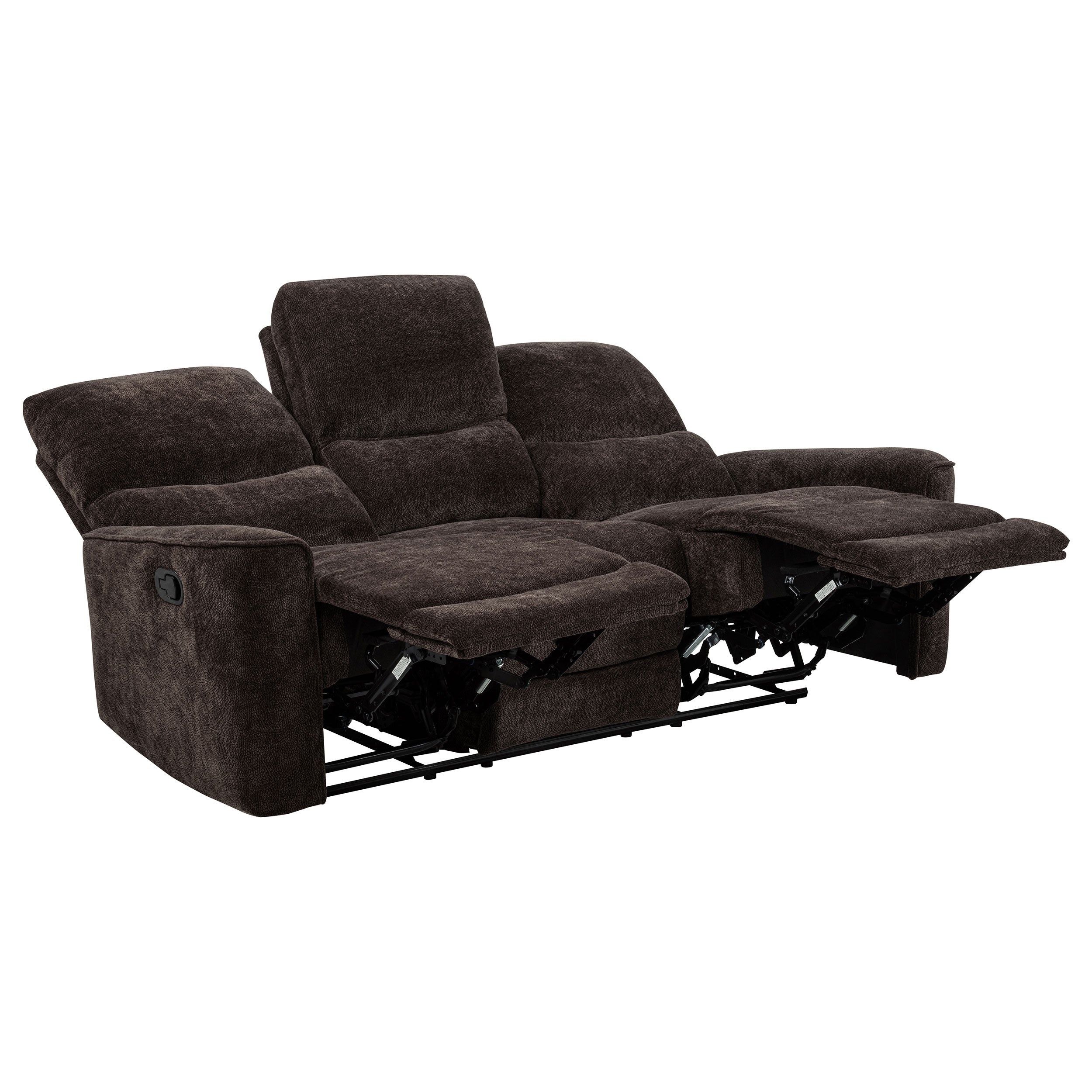 Navarro Reclining Sofa Set - 3 Piece - Dark Brown