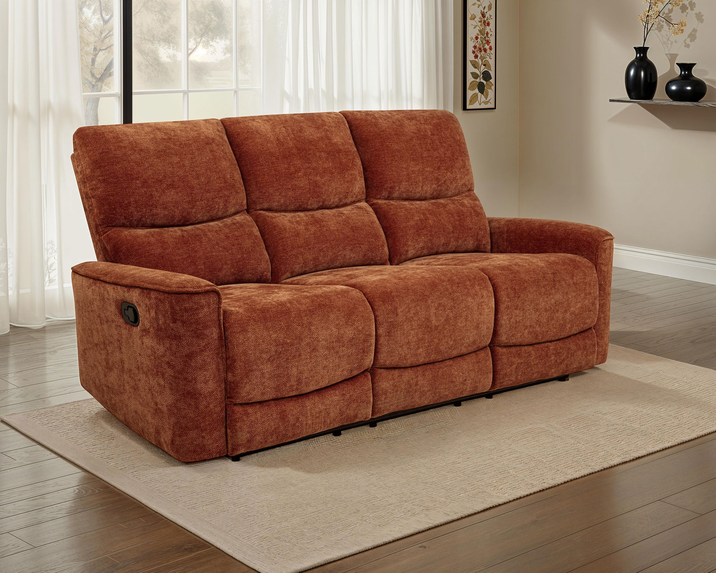 Navarro Reclining Sofa - Burnt Orange