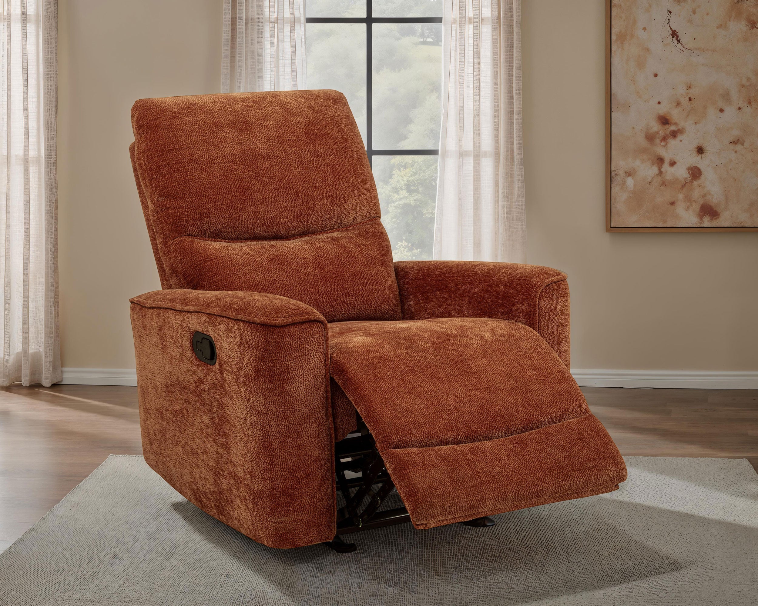 Navarro Glider Recliner - Burnt Orange