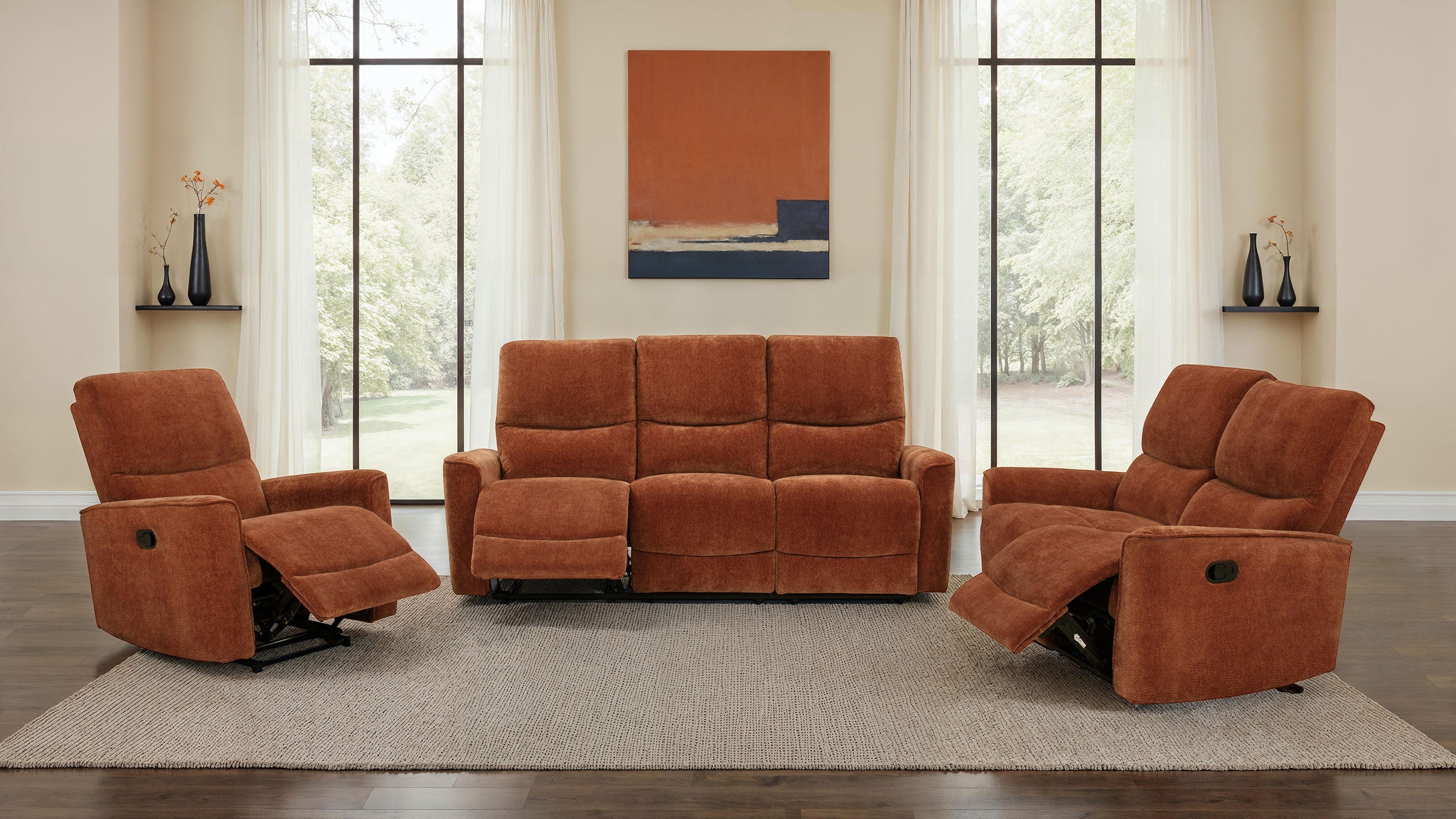 Navarro Glider Recliner - Burnt Orange