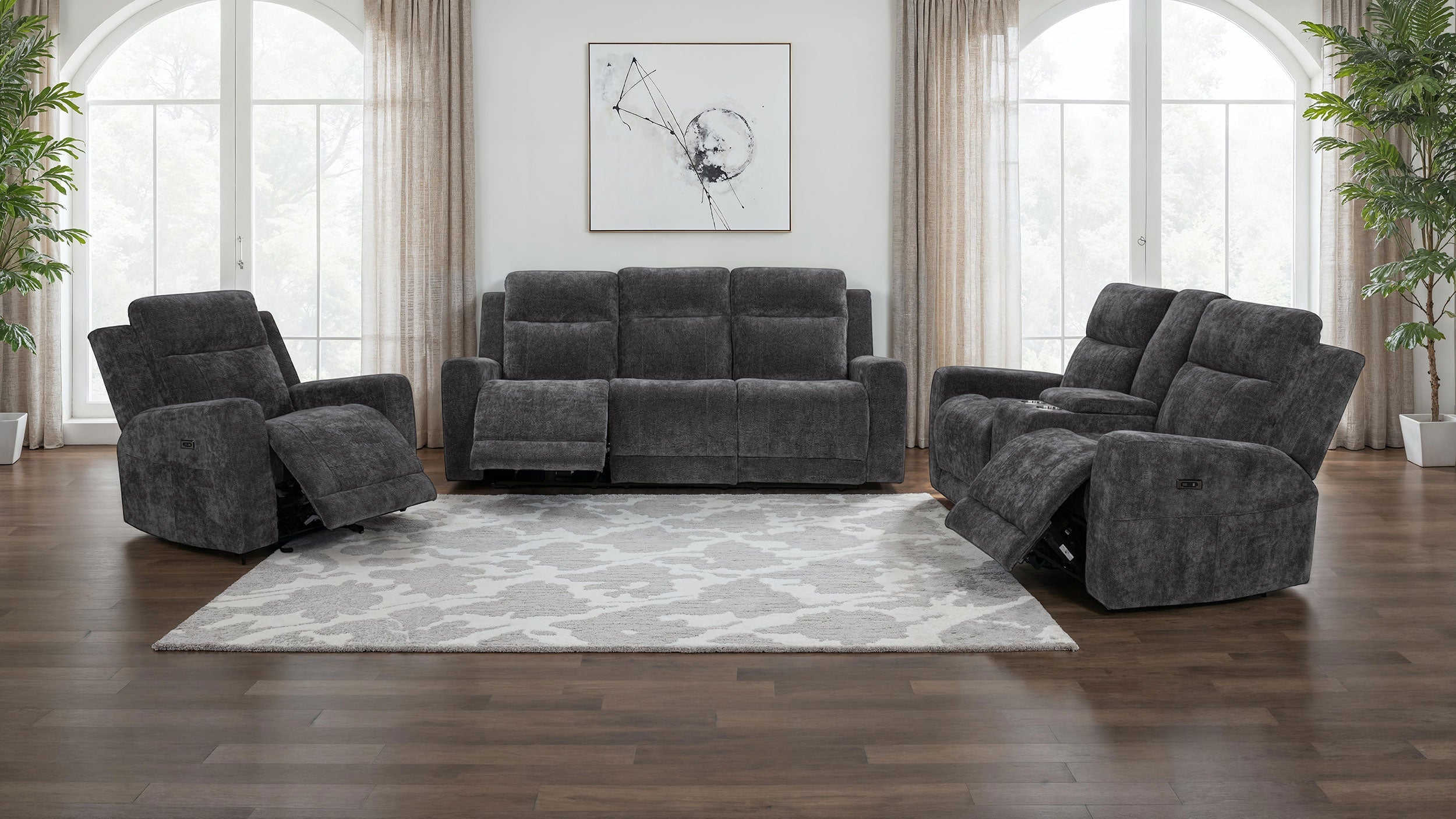 Kennett Power Reclining Sofa - Dark Grey