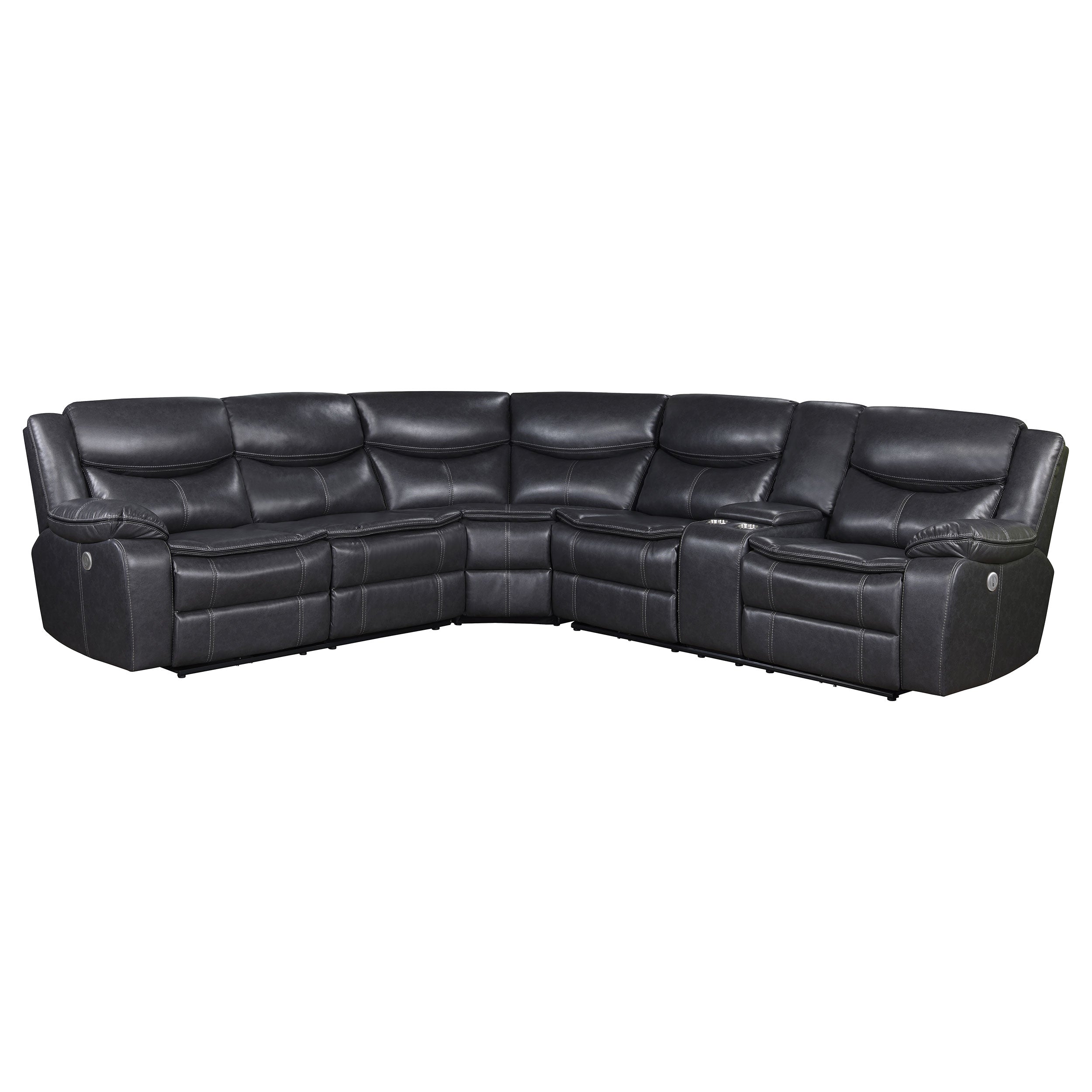 Sycamore Power Reclining Sectional Sofa - Dark Grey
