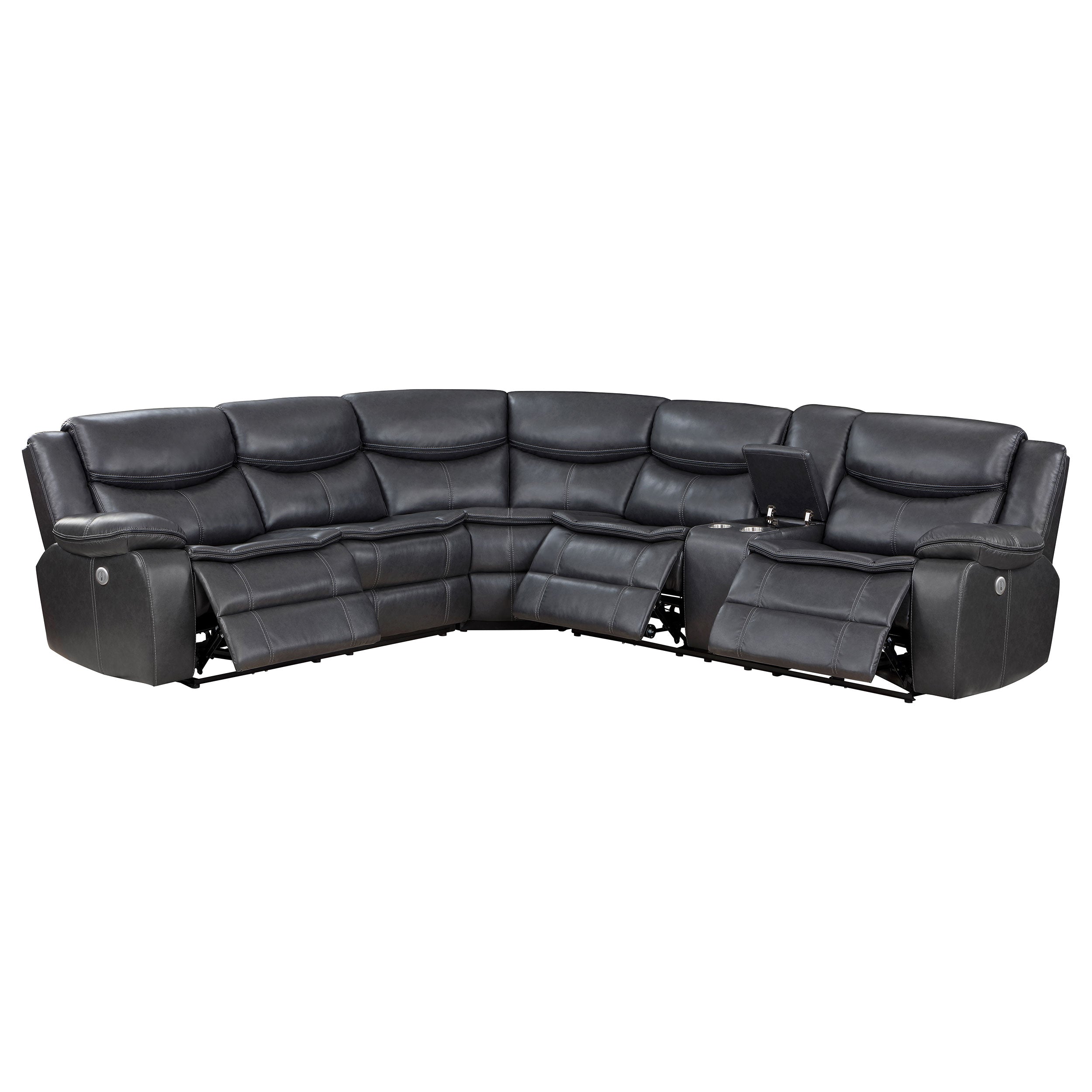 Sycamore Power Reclining Sectional Sofa - Dark Grey