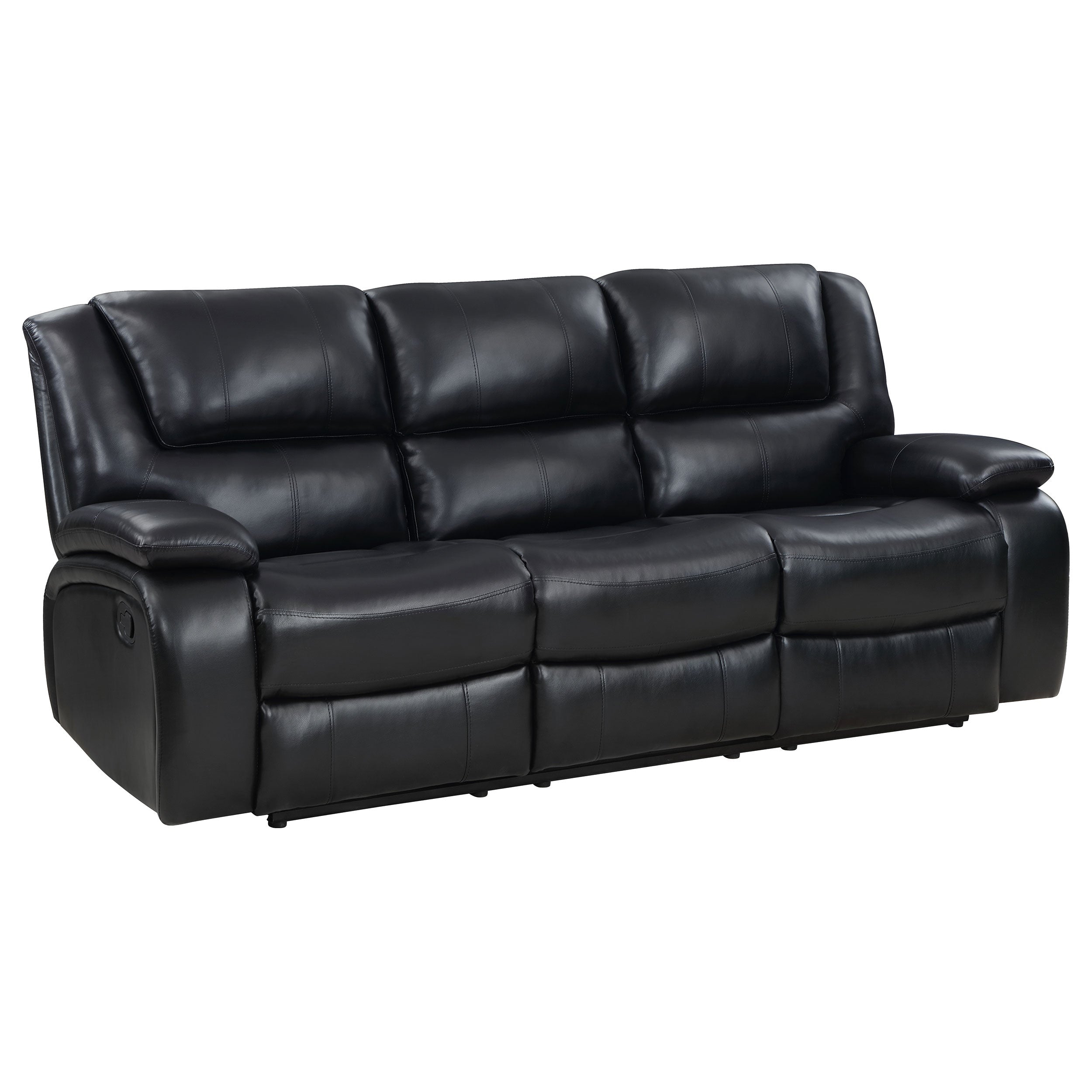 Camila Reclining Sofa Set - 2 Piece - Black