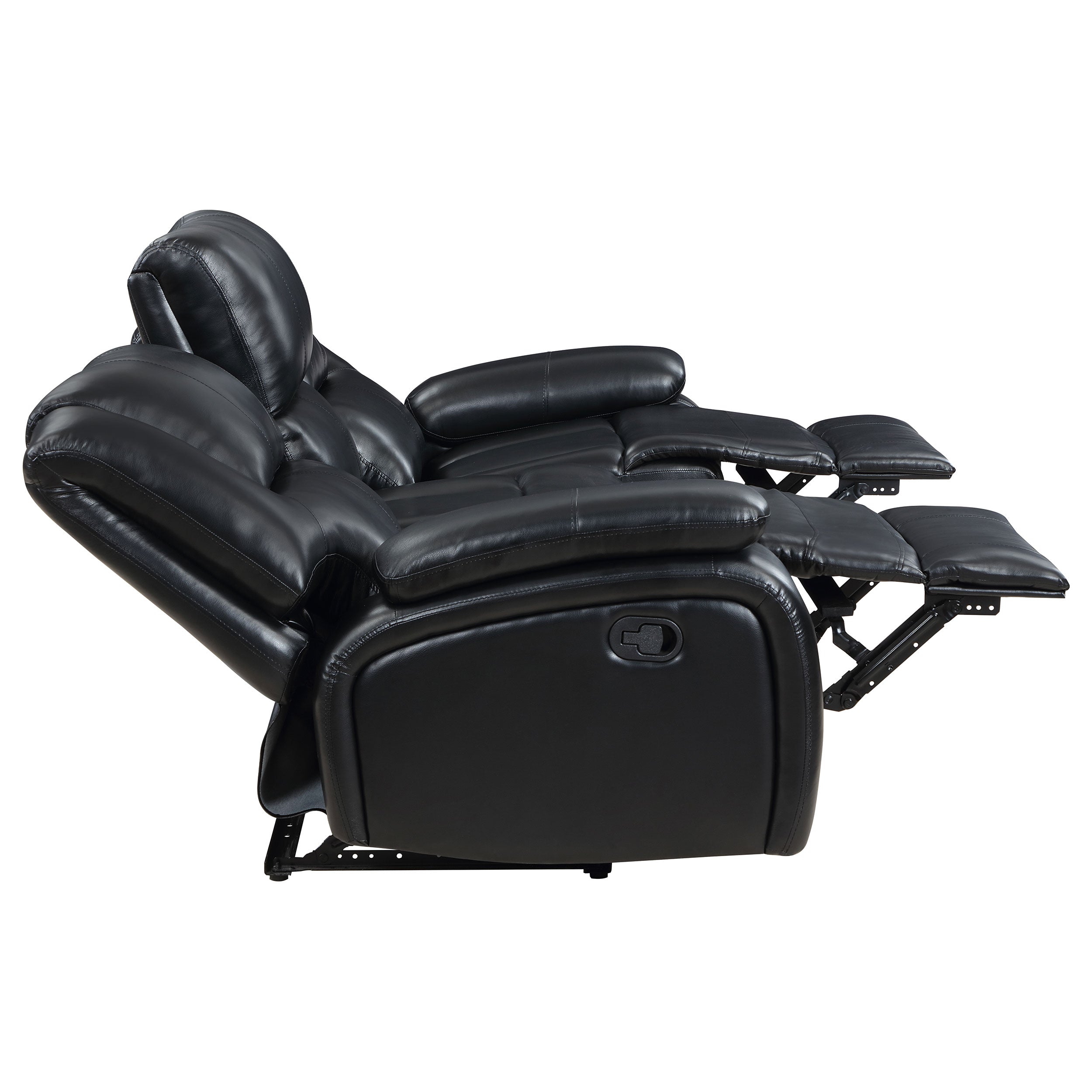 Camila Reclining Sofa Set - 2 Piece - Black