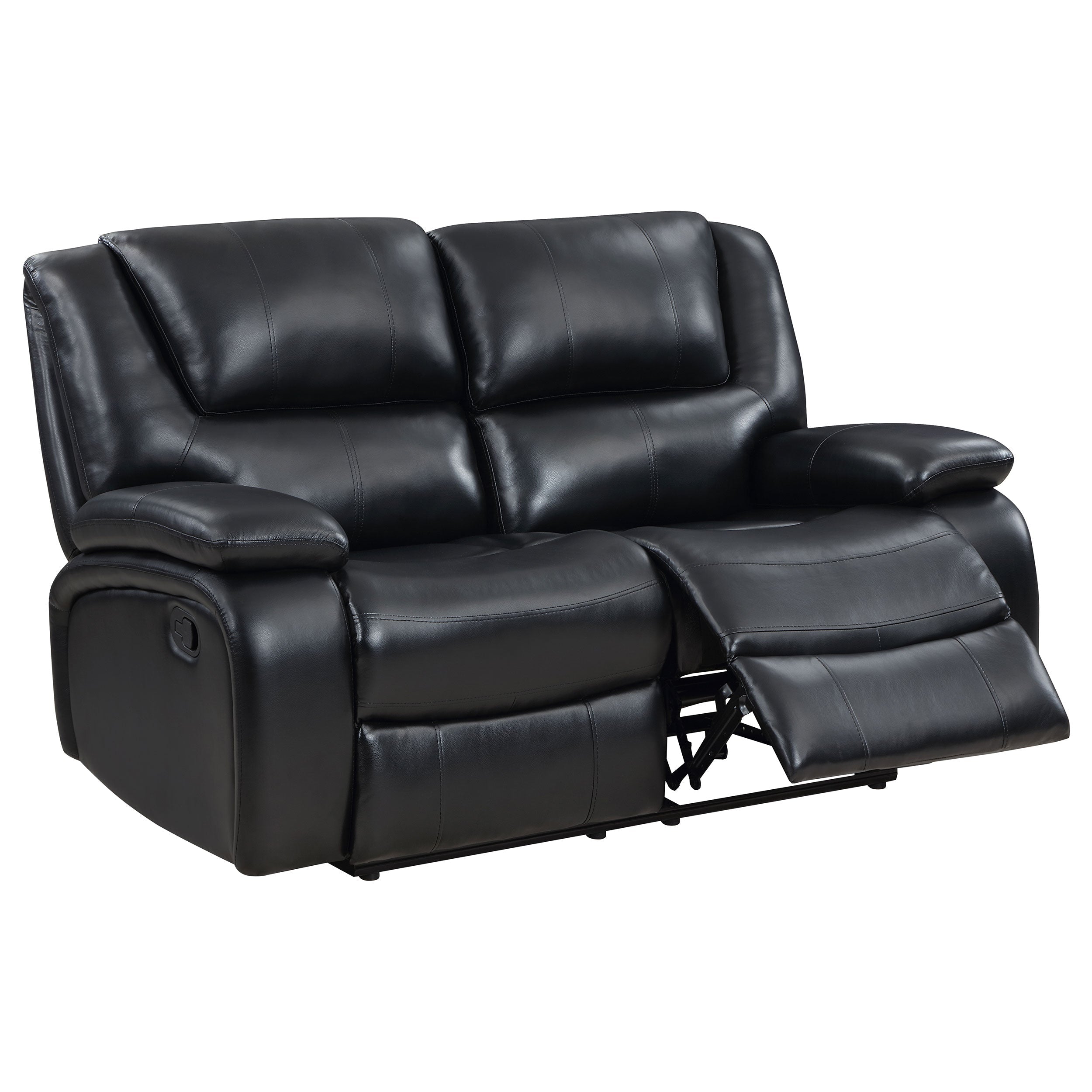 Camila Reclining Sofa Set - 2 Piece - Black