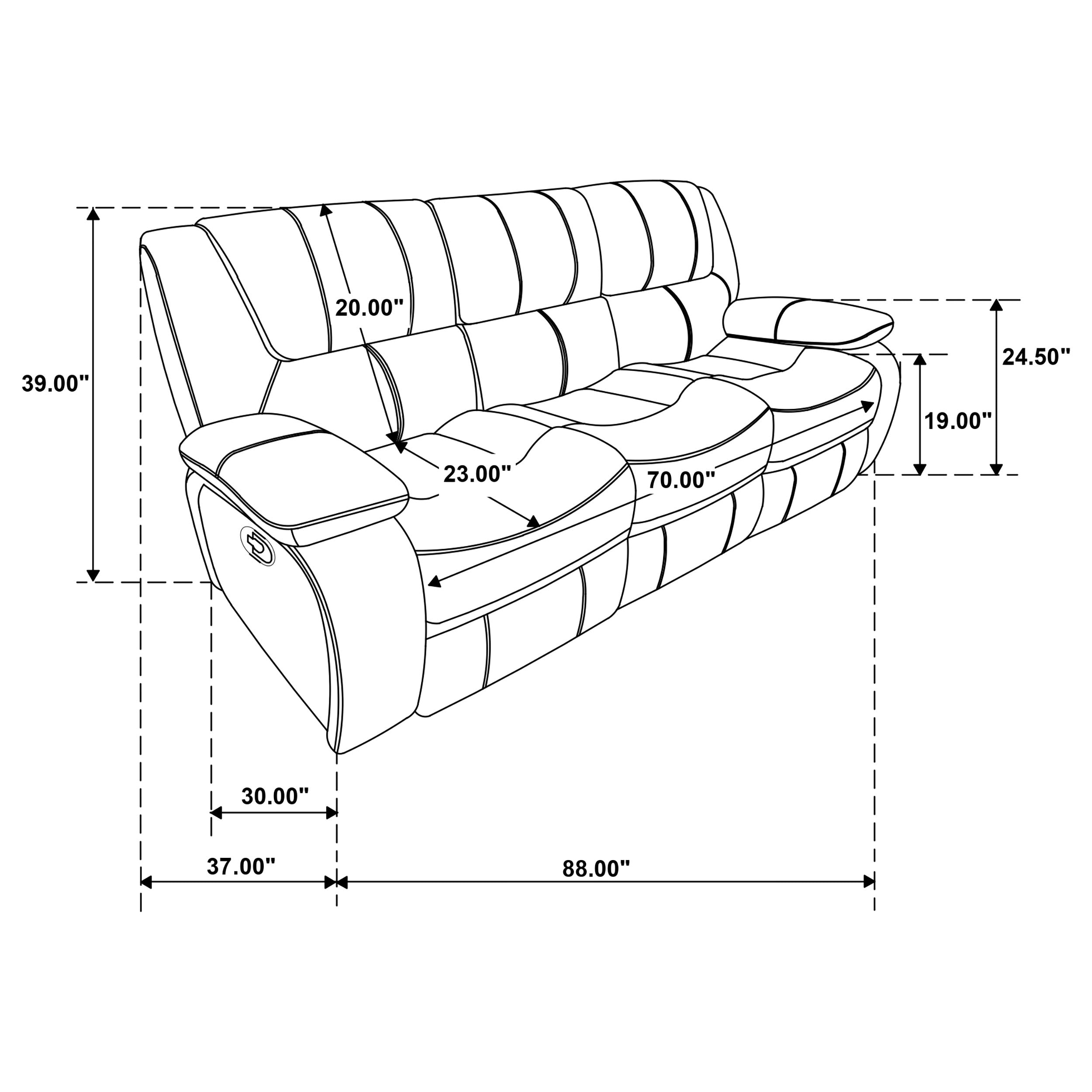 Camila Reclining Sofa Set - 2 Piece - Black