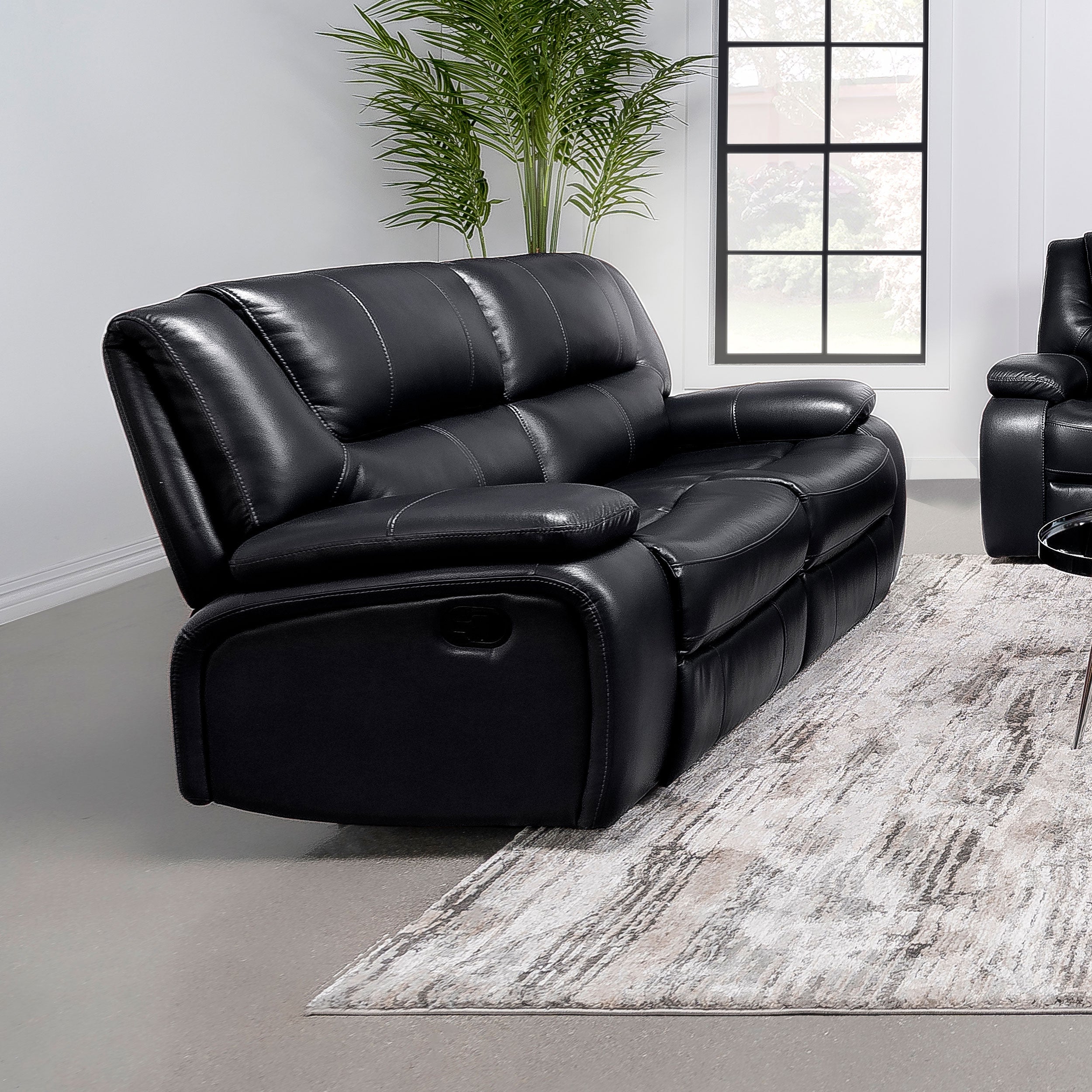 Camila Reclining Loveseat - Black