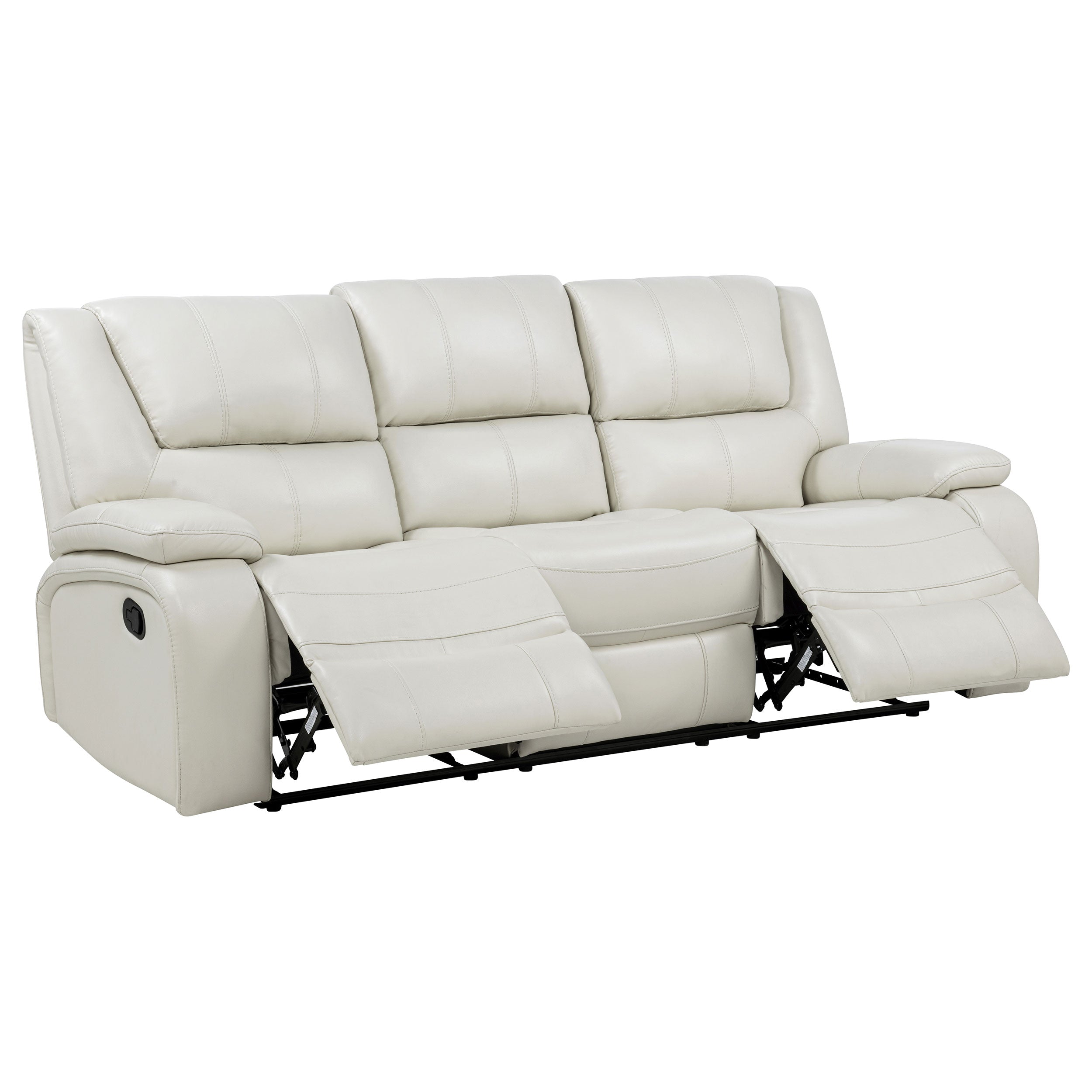 Camila 2-piece Upholstered Reclining Sofa Set White