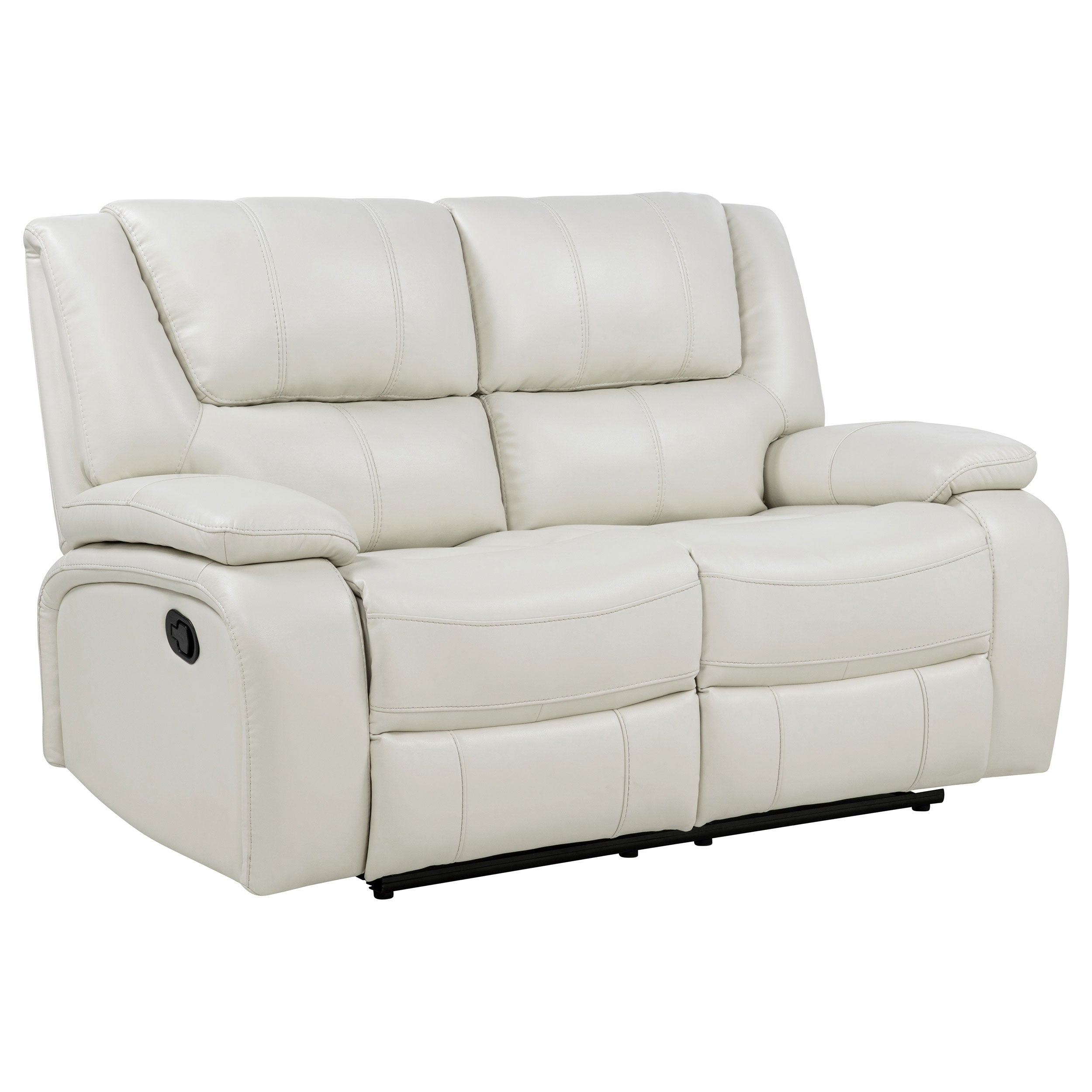 Camila 2-piece Upholstered Reclining Sofa Set White