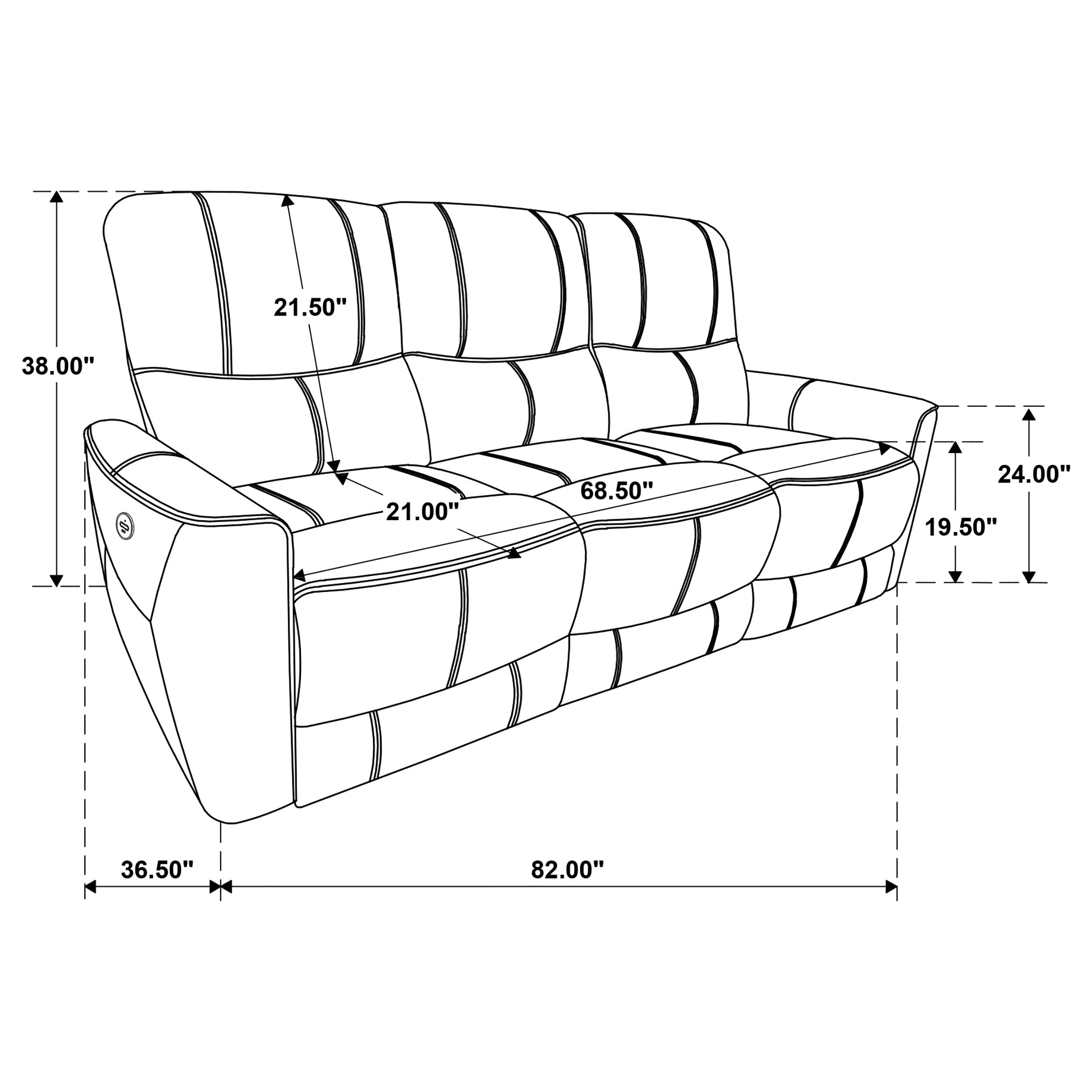 Greenfield Power Reclining Sofa Set - 3 Piece - Dove Grey