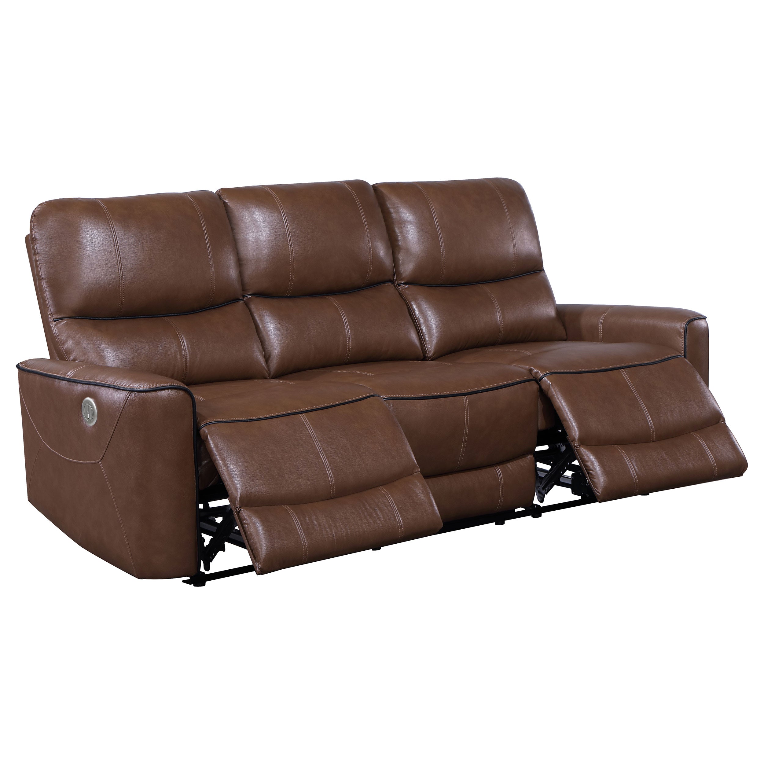 Greenfield Power Reclining Sofa Set - 2 Piece - Saddle Brown