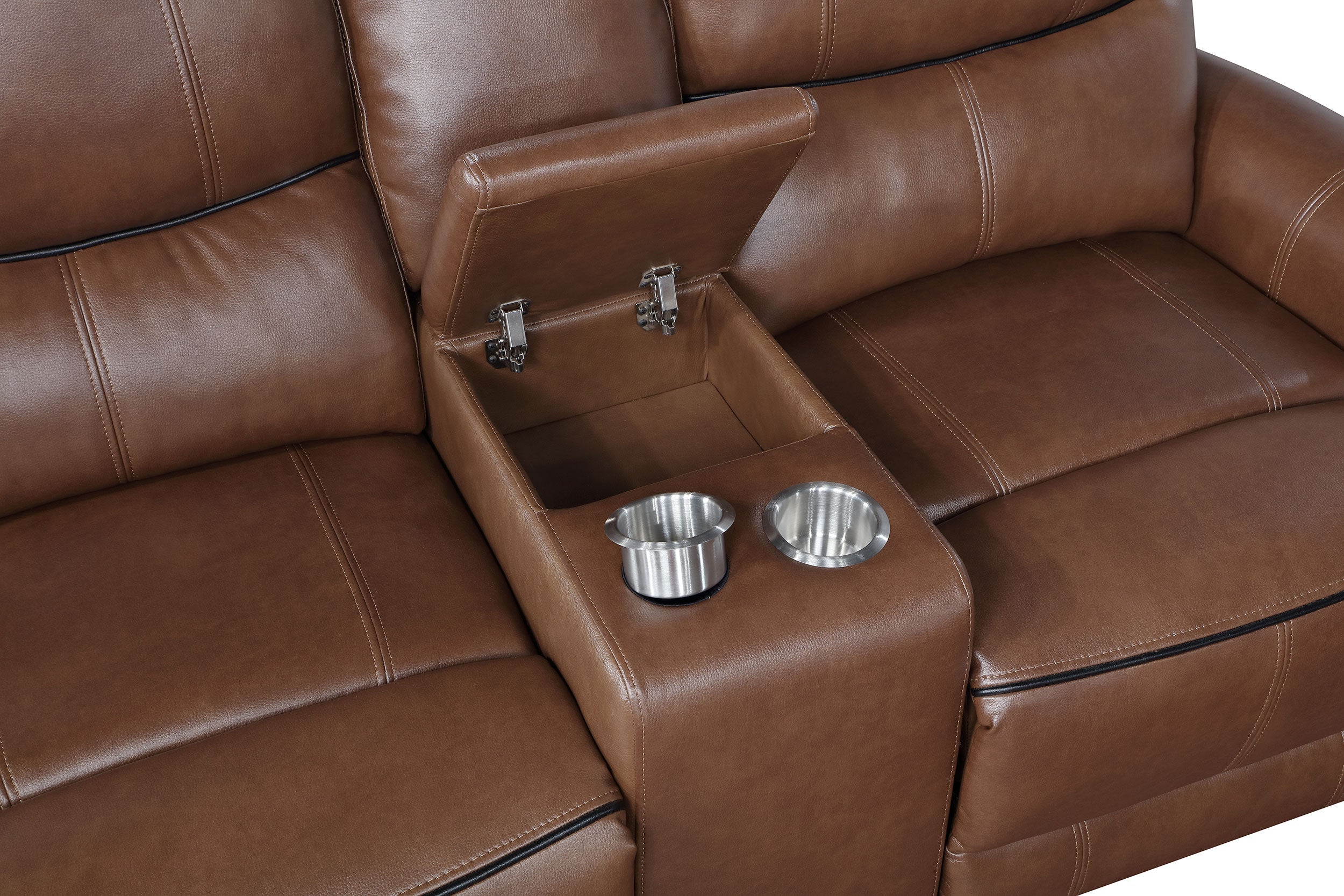 Greenfield Power Reclining Sofa Set - 2 Piece - Saddle Brown