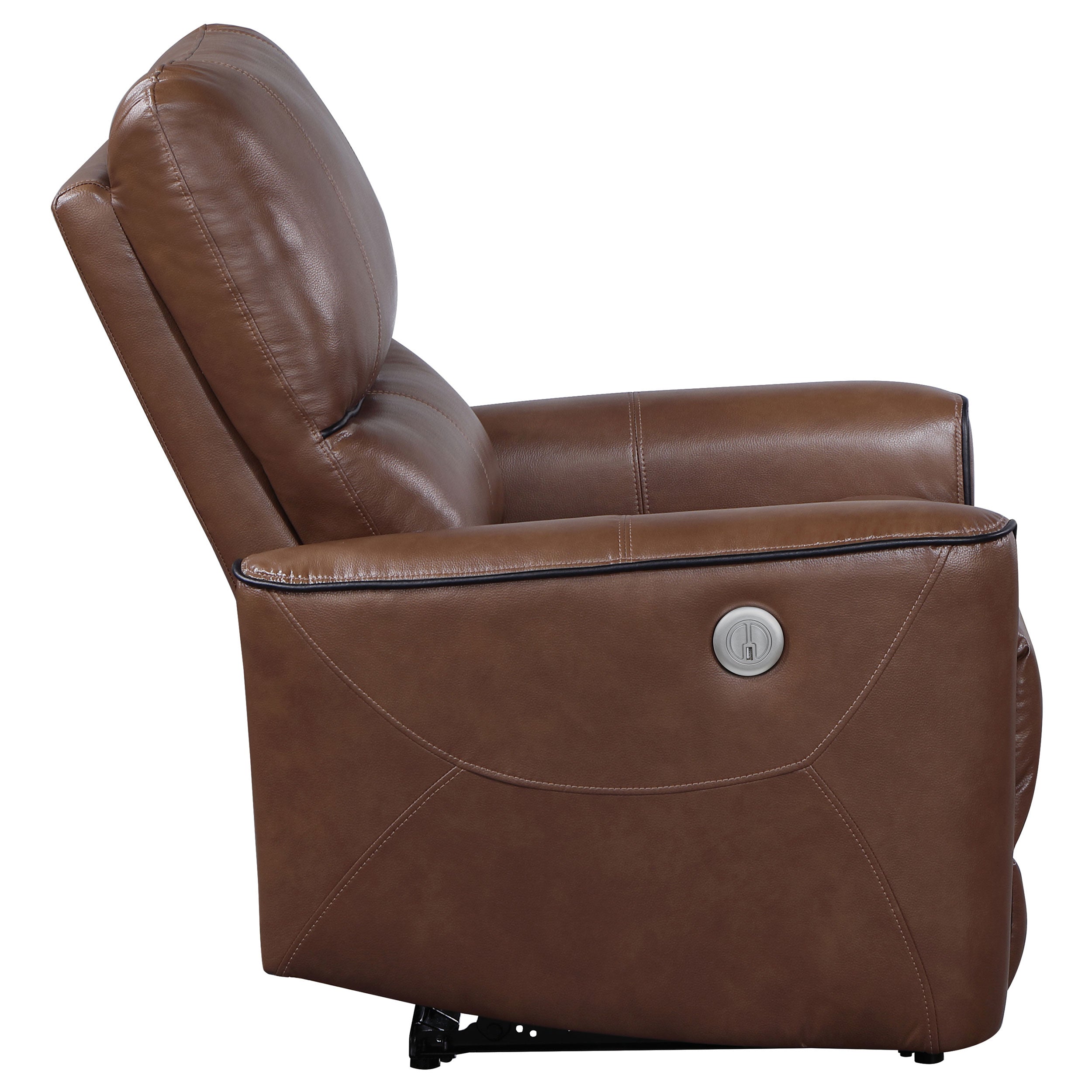 Greenfield Power Recliner - Saddle Brown