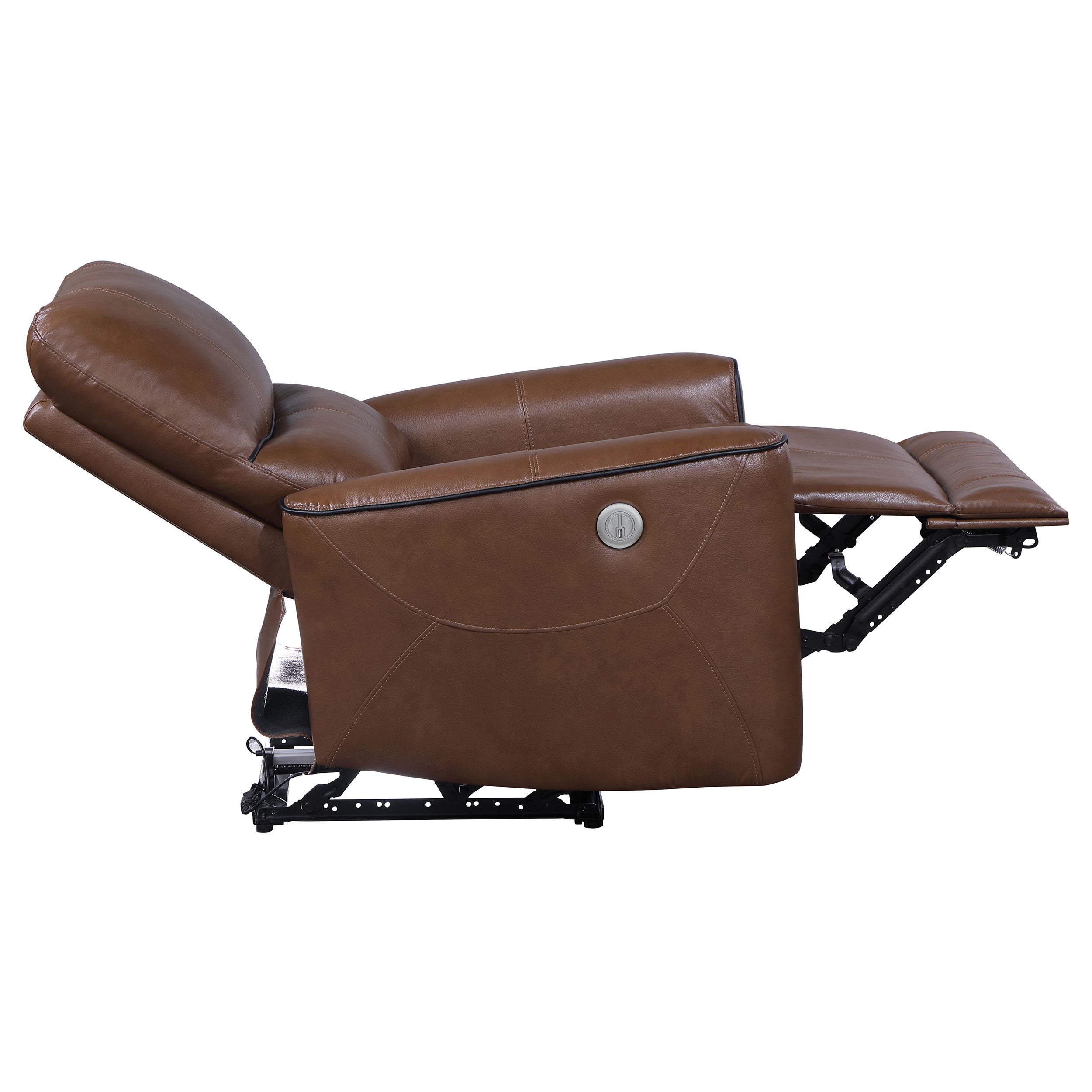 Greenfield Power Recliner - Saddle Brown