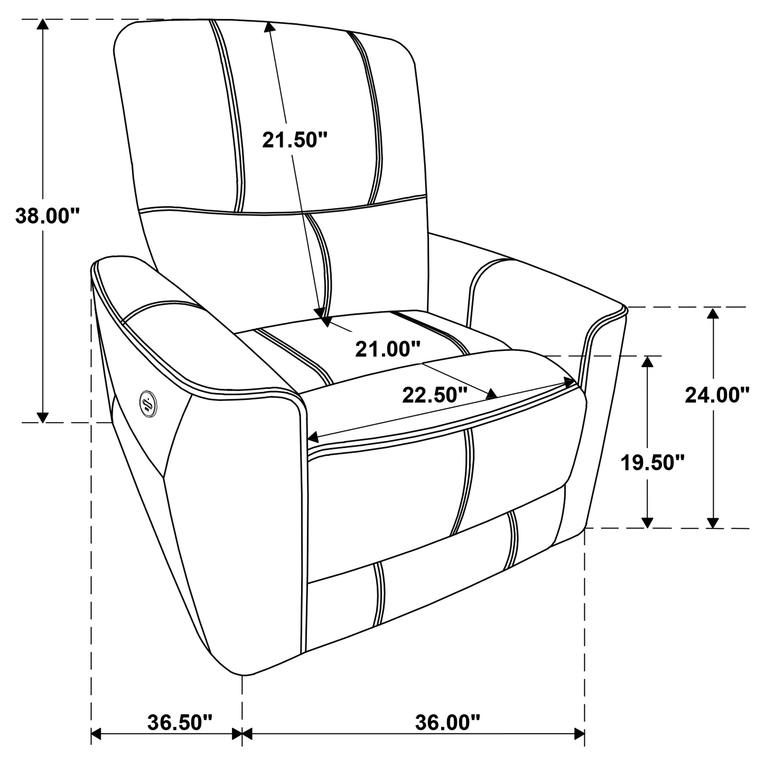 Greenfield Power Recliner - Saddle Brown