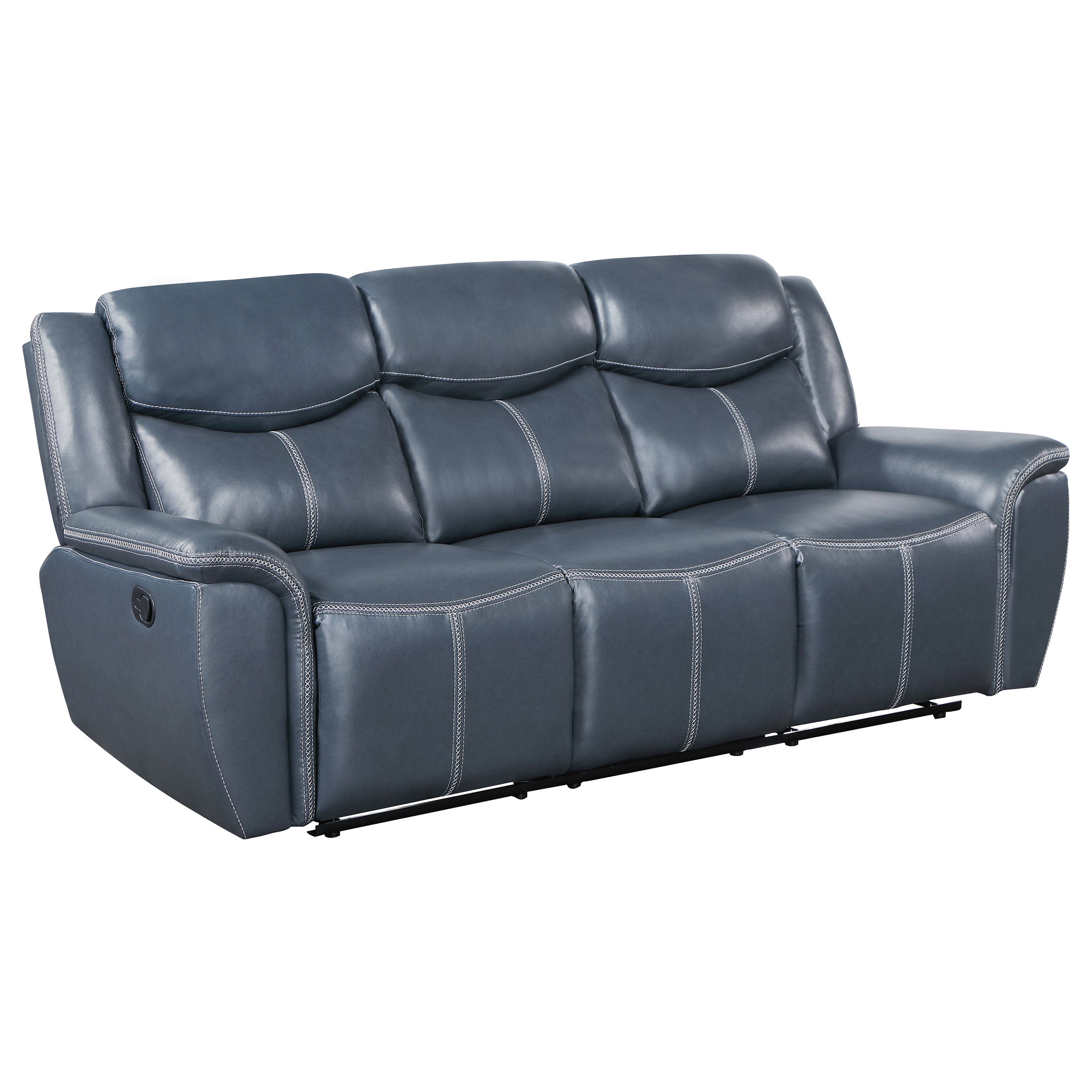 Sloane 3-piece Upholstered Reclining Sofa Set In Blue