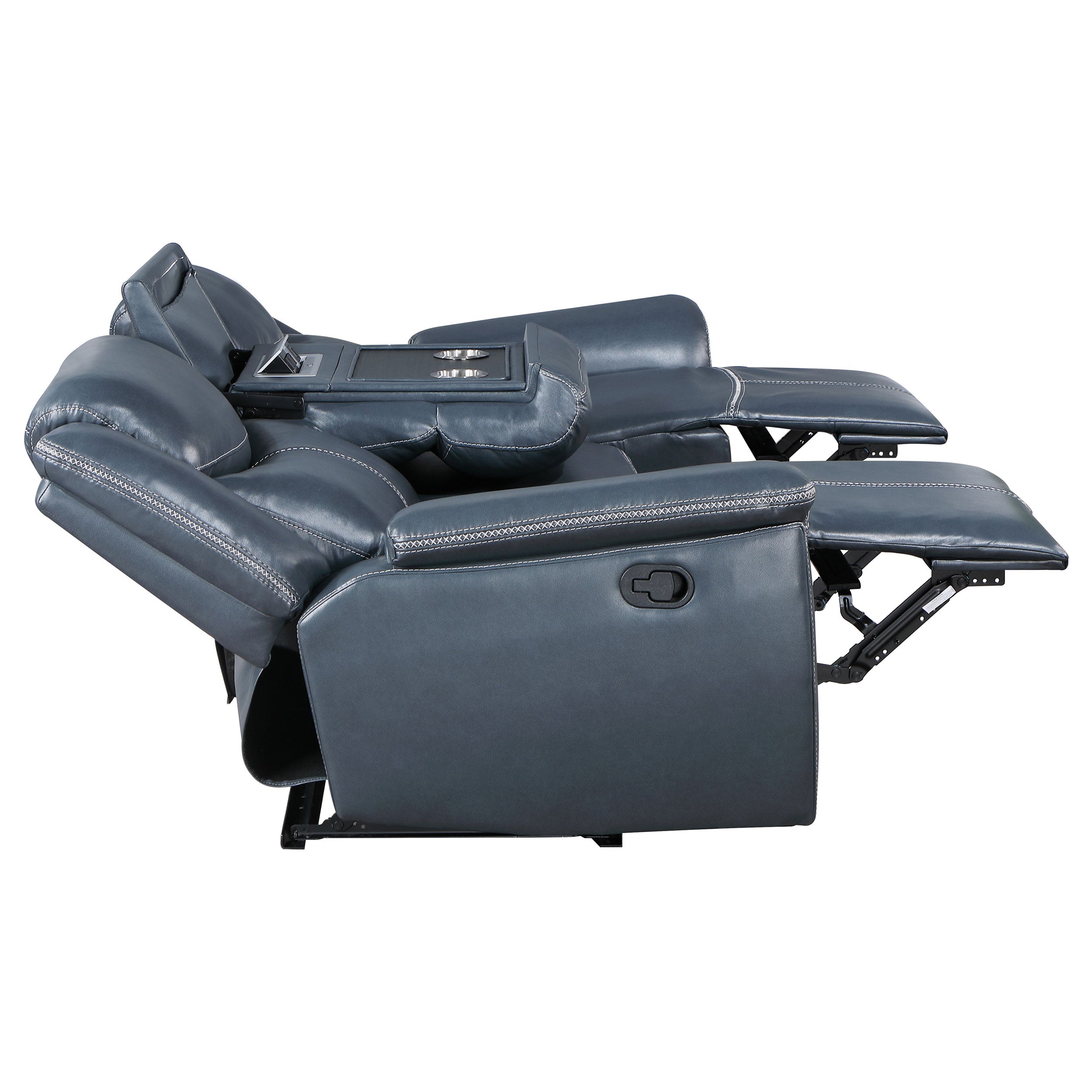 Sloane 3-piece Upholstered Reclining Sofa Set In Blue