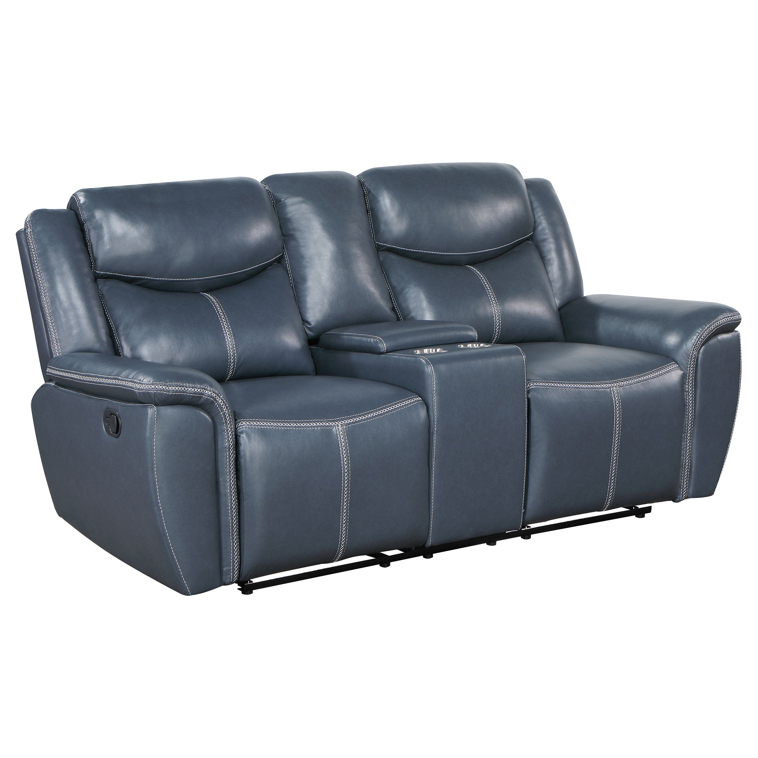 Sloane 3-piece Upholstered Reclining Sofa Set In Blue