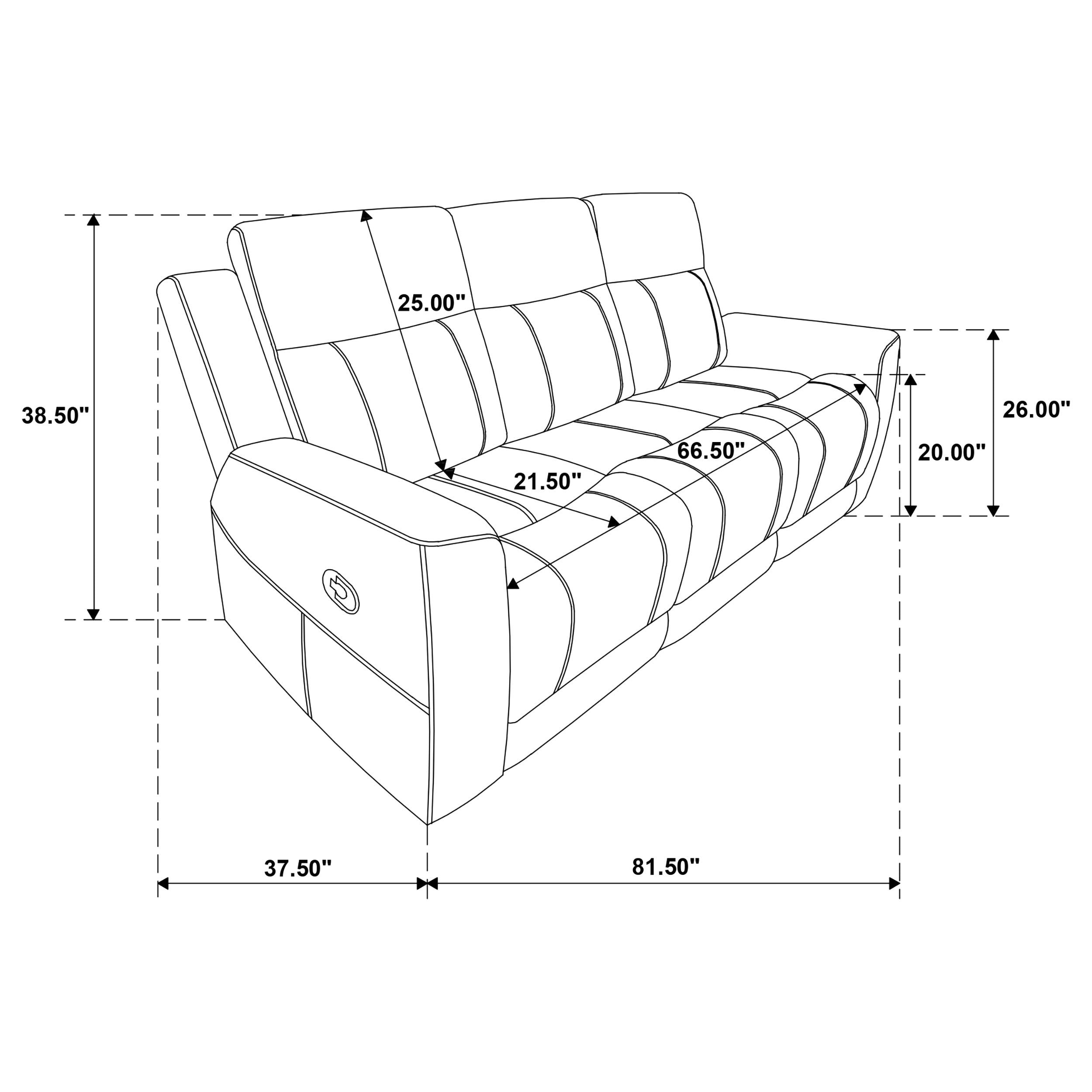 Brentwood Reclining Sofa - Dark Charcoal