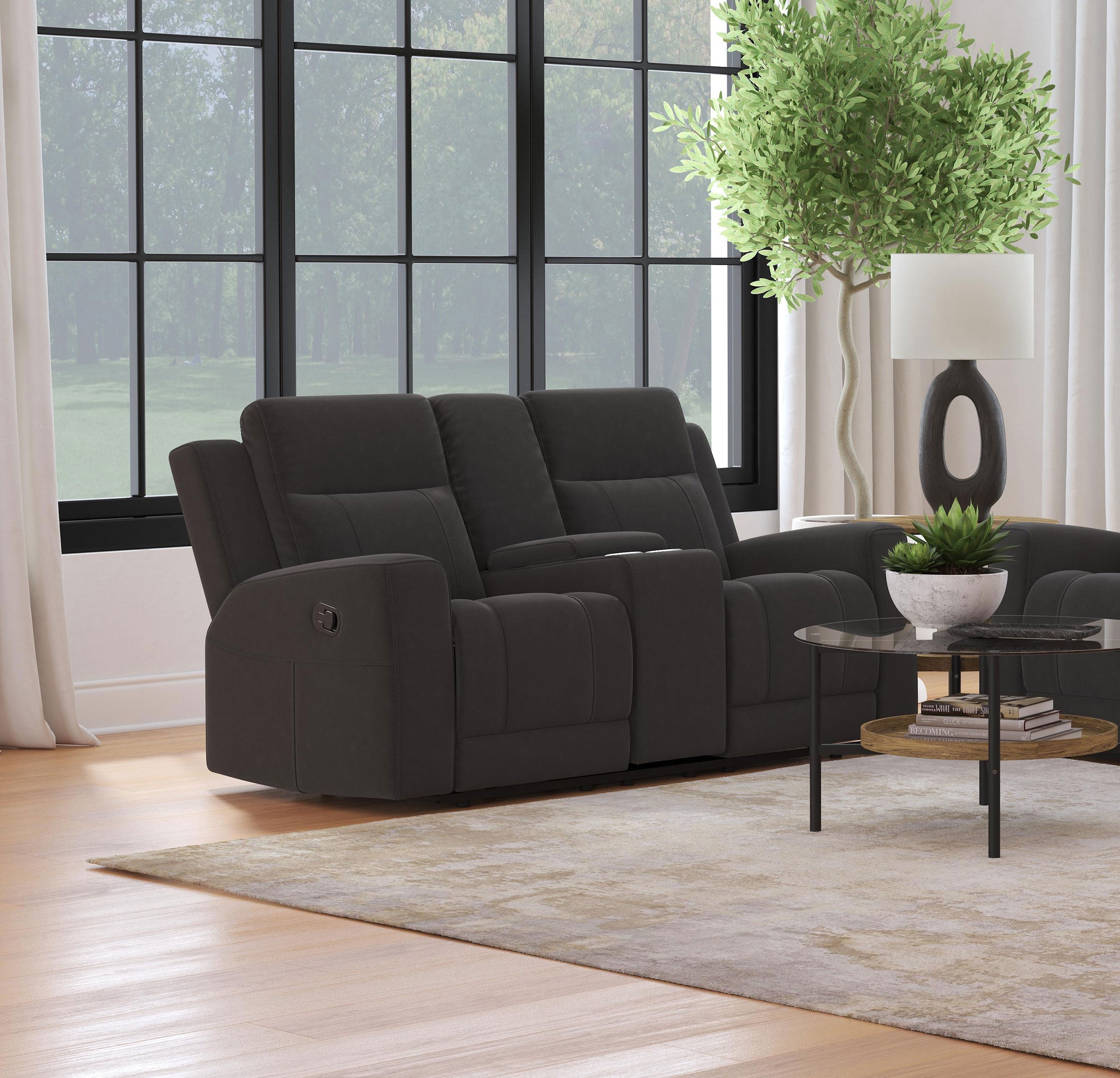 Brentwood Reclining Loveseat - Dark Charcoal