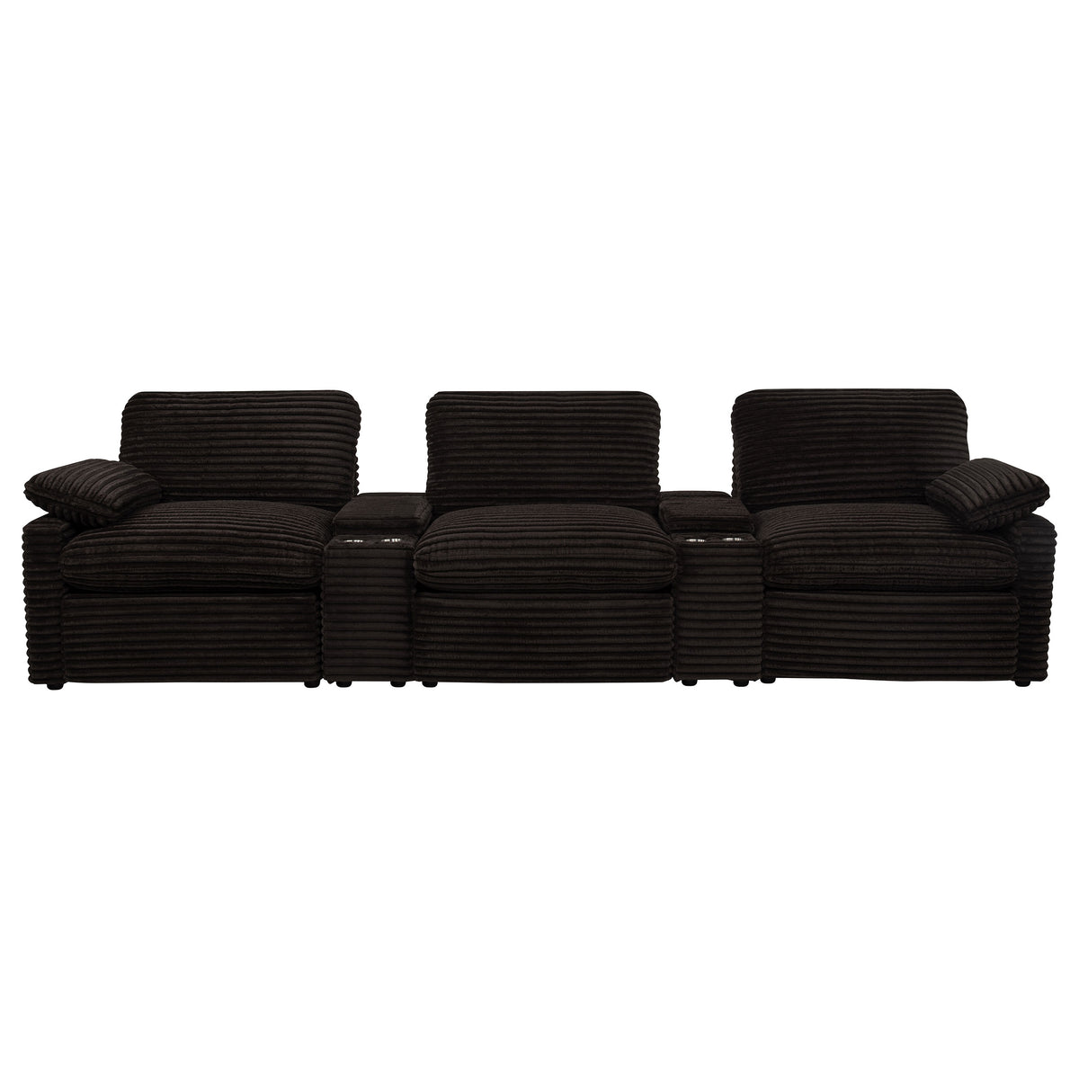 Collins 5-Piece Power Reclining Home Theater Seating Chocolate Brown