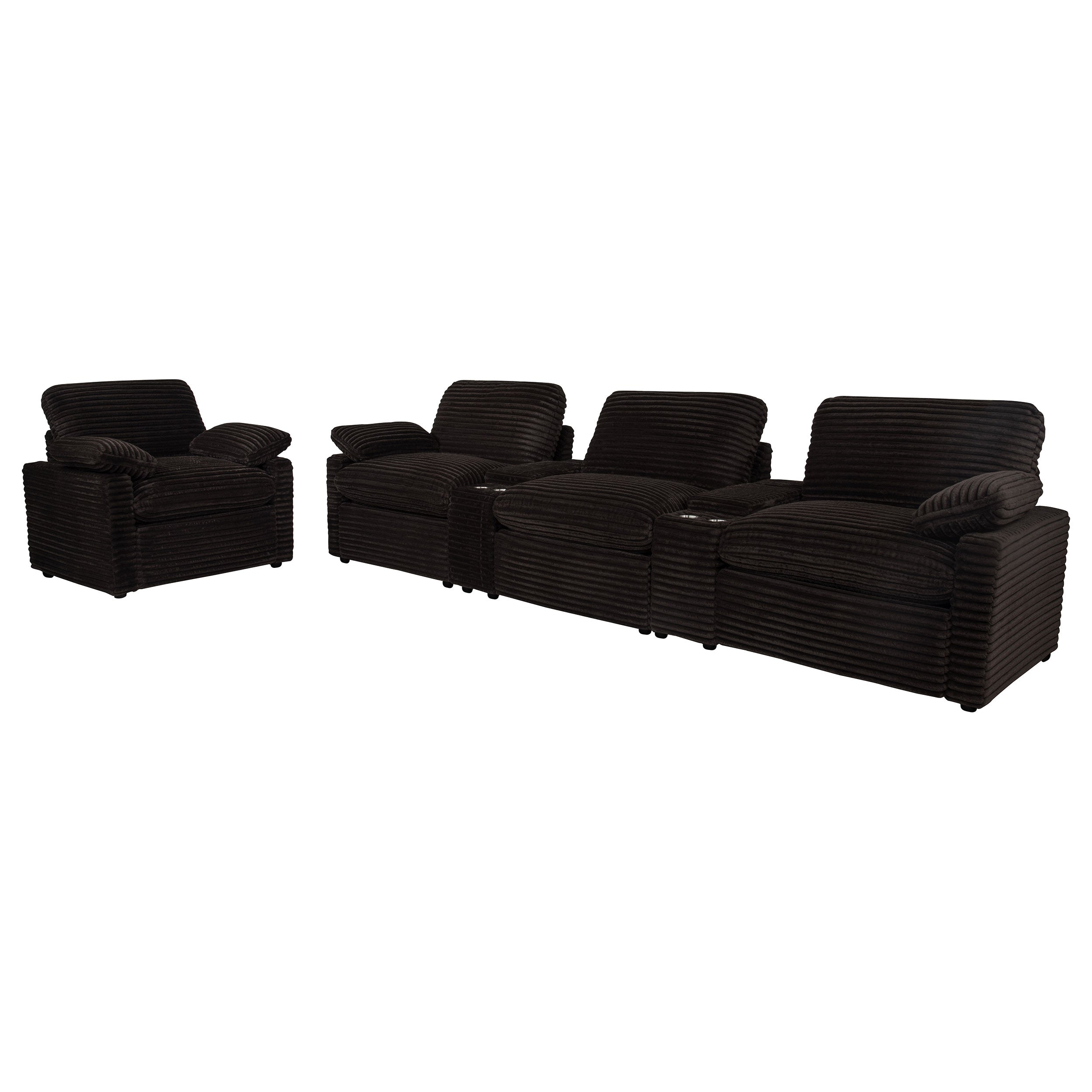 Collins Upholstered Power Recliner Chair Chocolate Brown