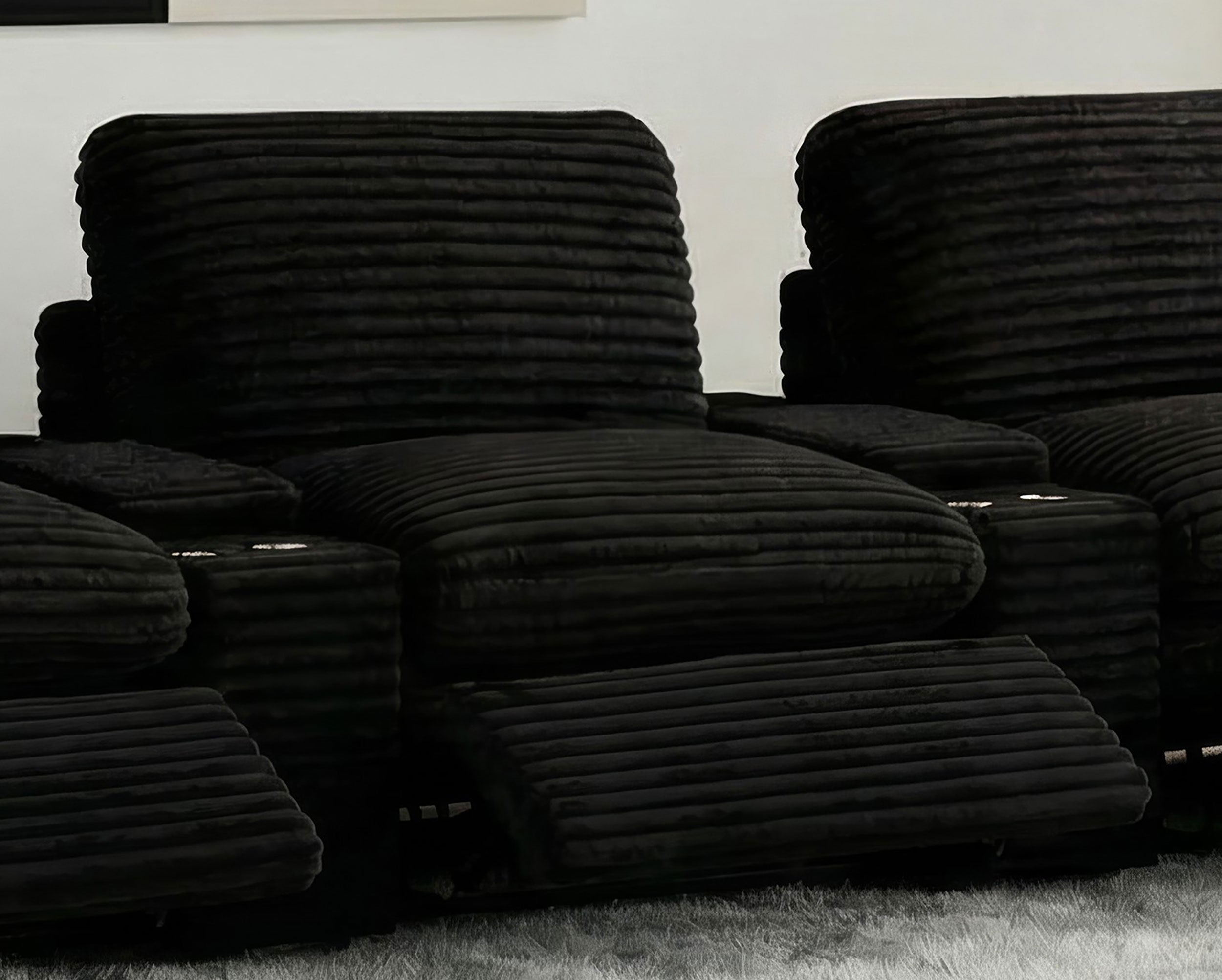 Collins Modular Power Armless Recliner Black