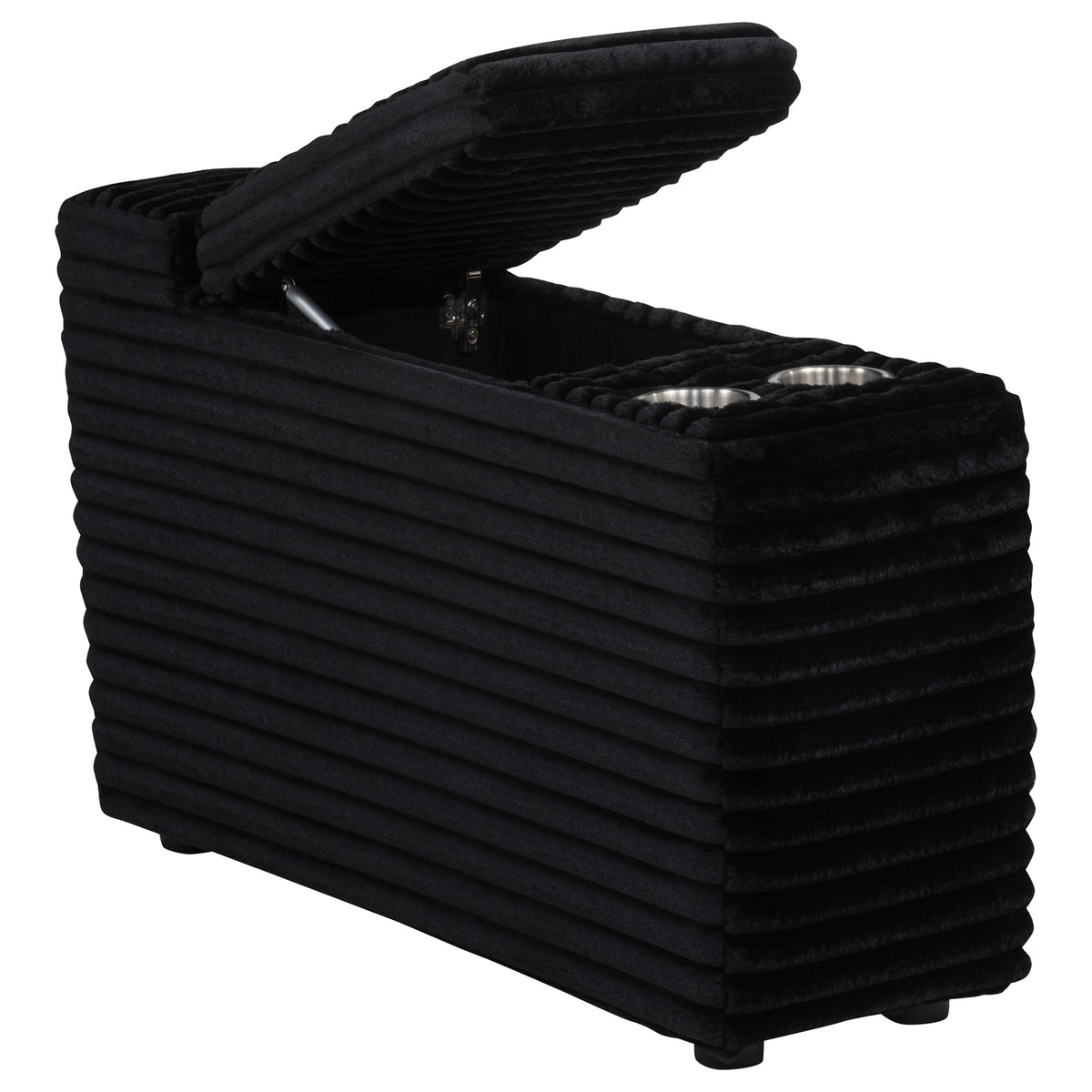 Collins Upholstered Modular Storage Console Black