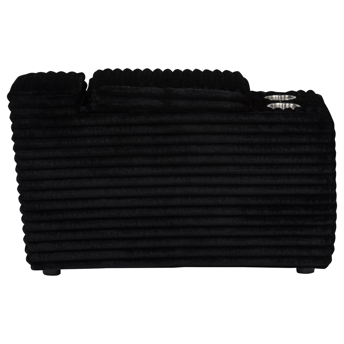 Collins Upholstered Modular Storage Console Black