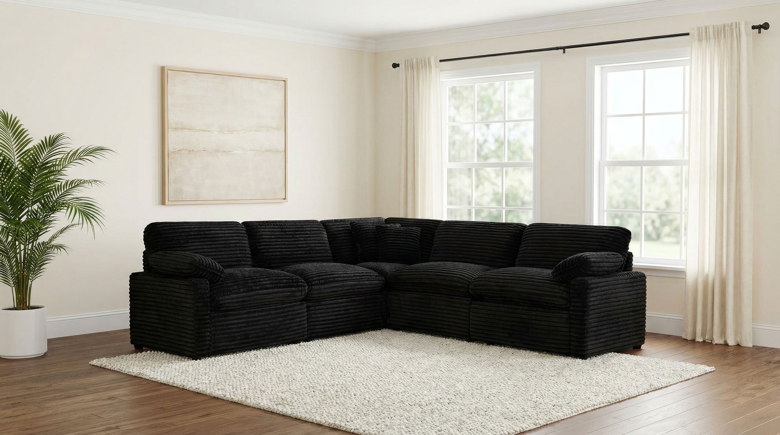 Collins Modular Corner Chair Black
