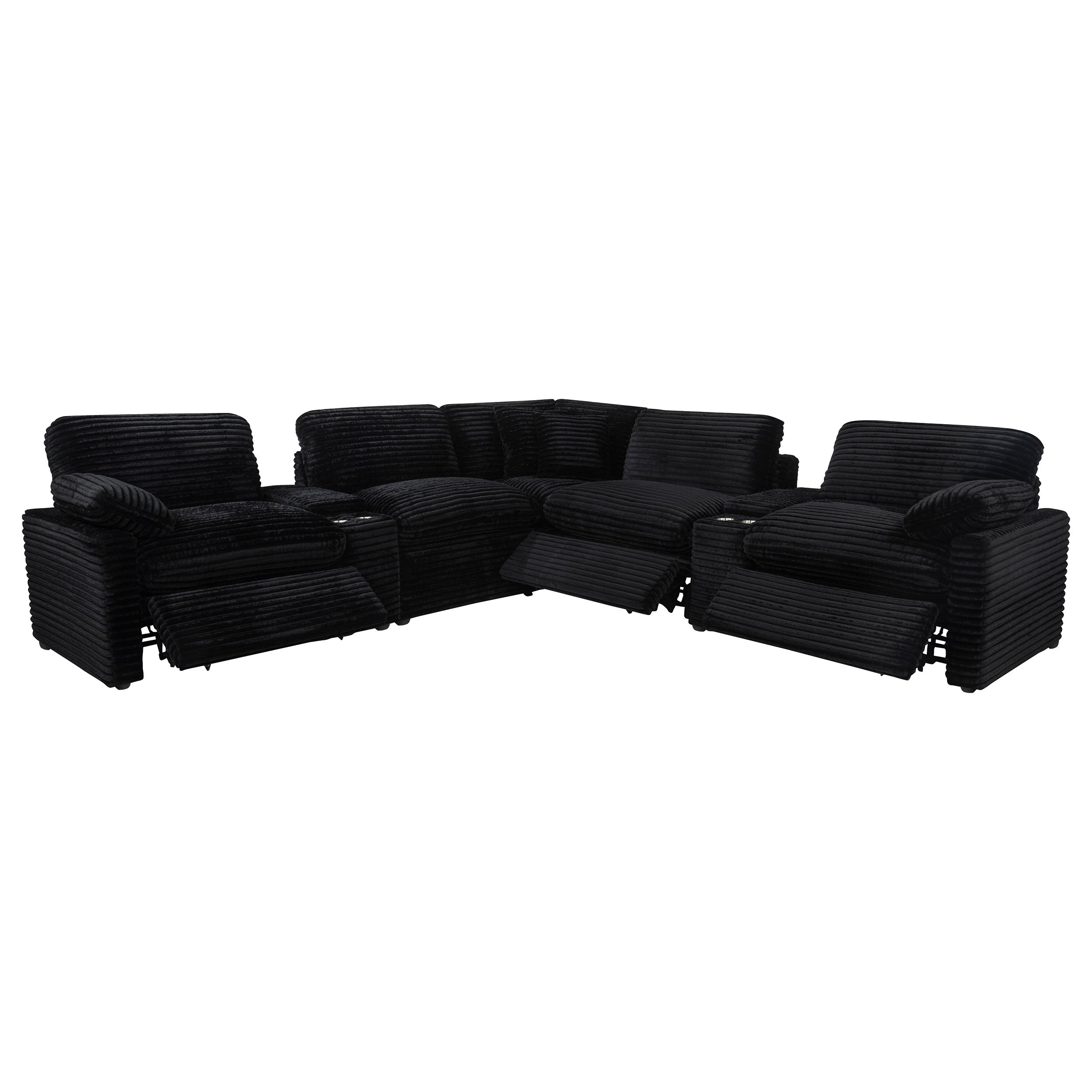 Collins 7-piece Modular Power Reclining Sectional Black