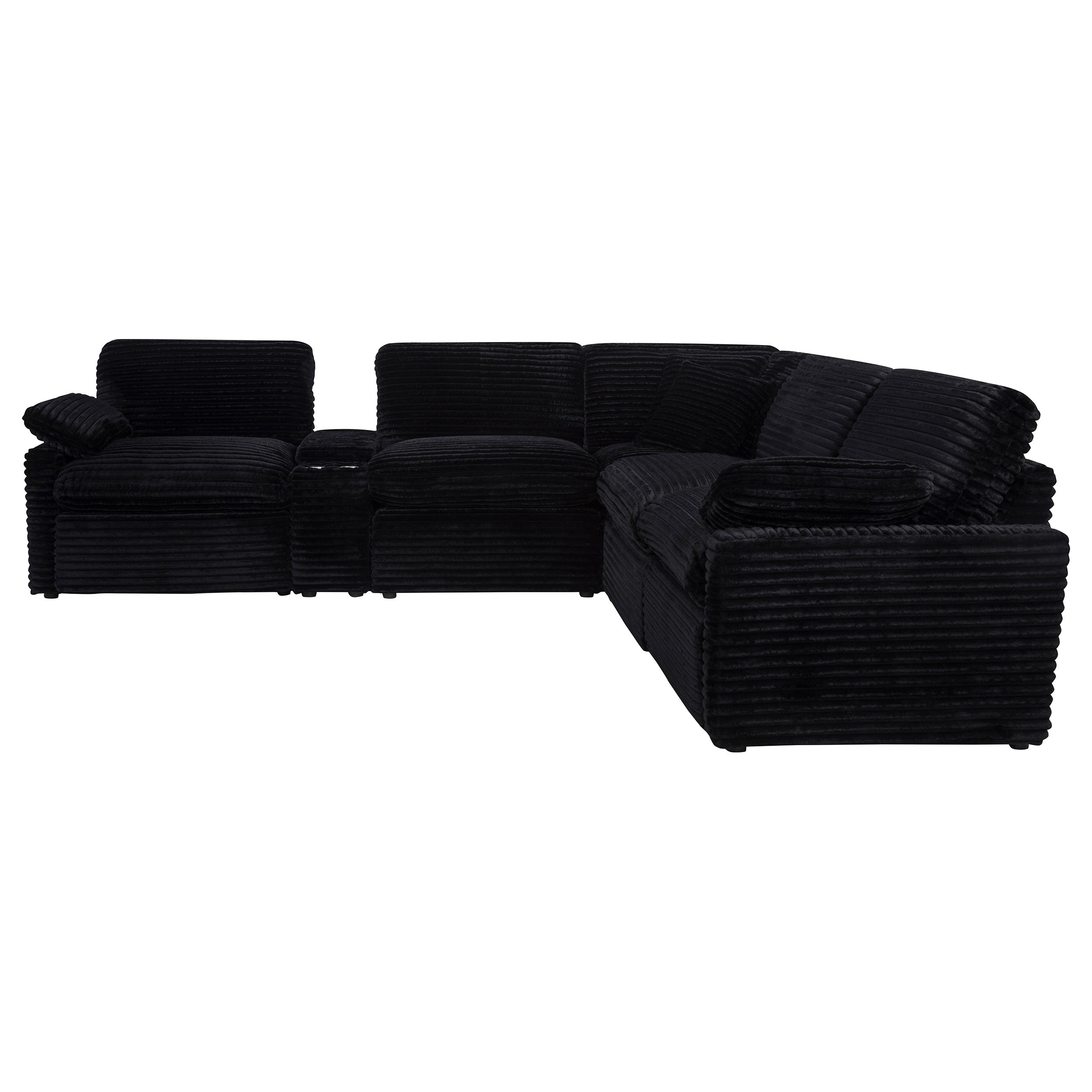 Collins 6-piece Modular Power Reclining Sectional Black