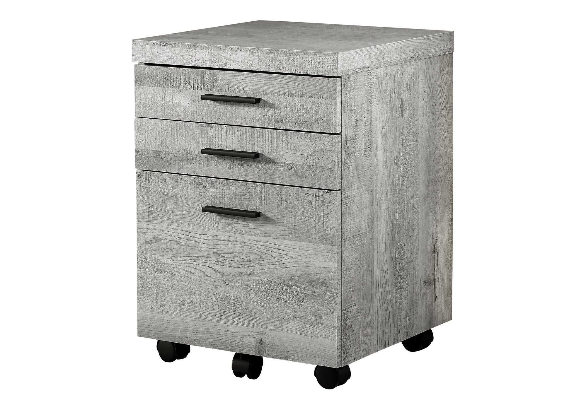 Rolling Mobile File Cabinet Printer Stand with Drawers in Reclaimed Gray