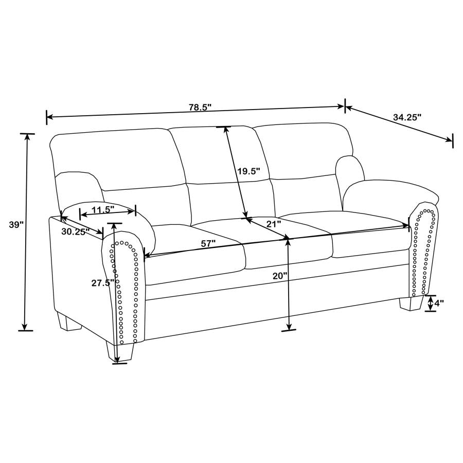 Clementine Upholstered Pillow Top Arm Living Room Sofa And Love Seat Set