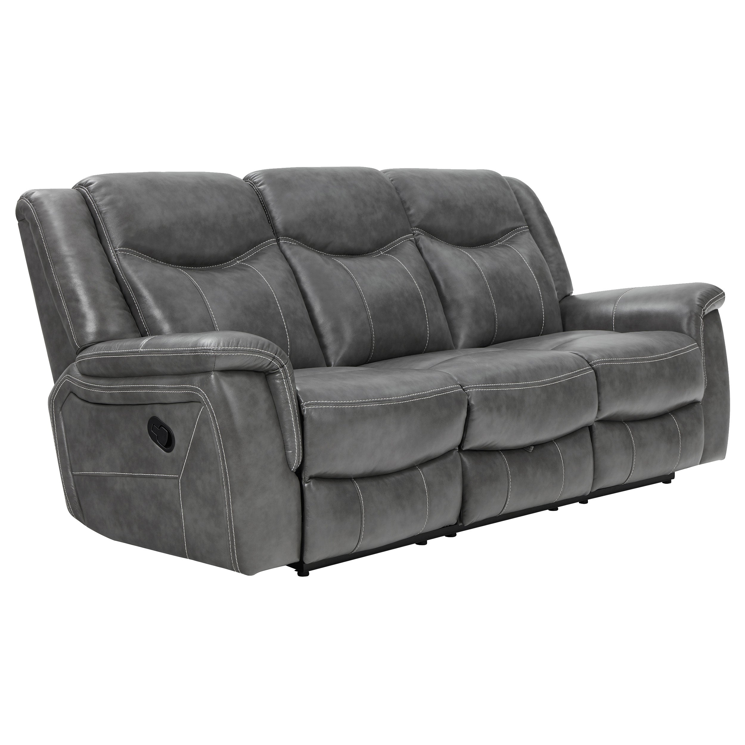 Conrad 3-piece Upholstered Padded Arm Motion Sofa Set In Grey