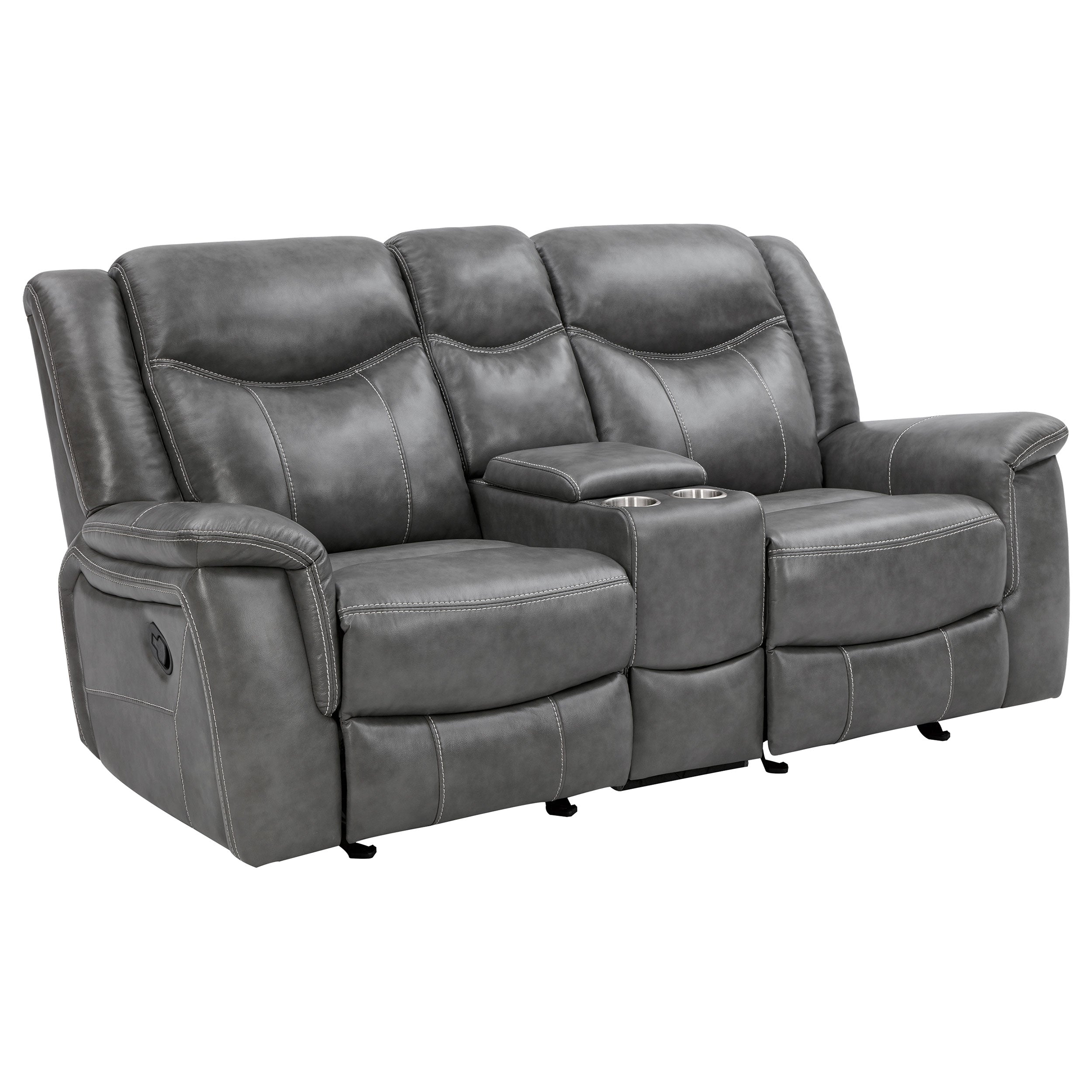Conrad 3-piece Upholstered Padded Arm Motion Sofa Set In Grey