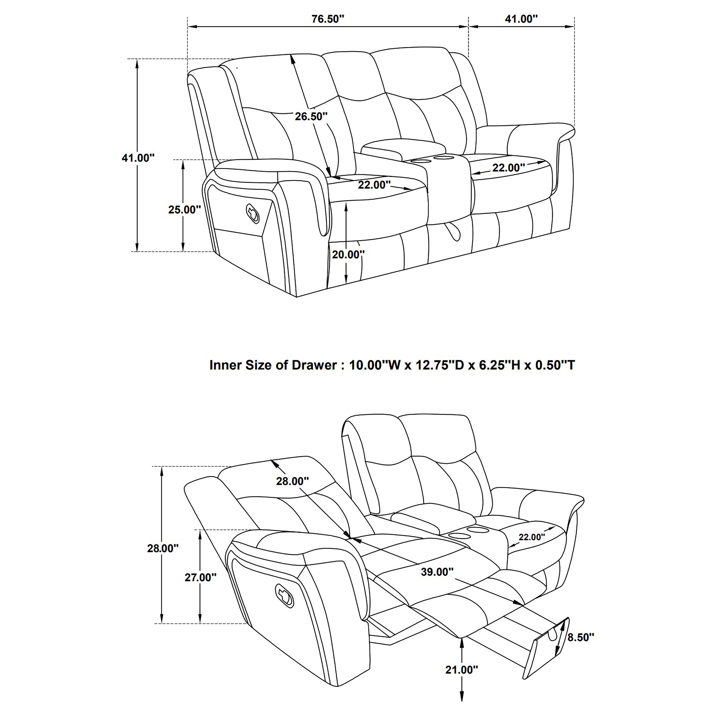 Conrad Glider Reclining Loveseat