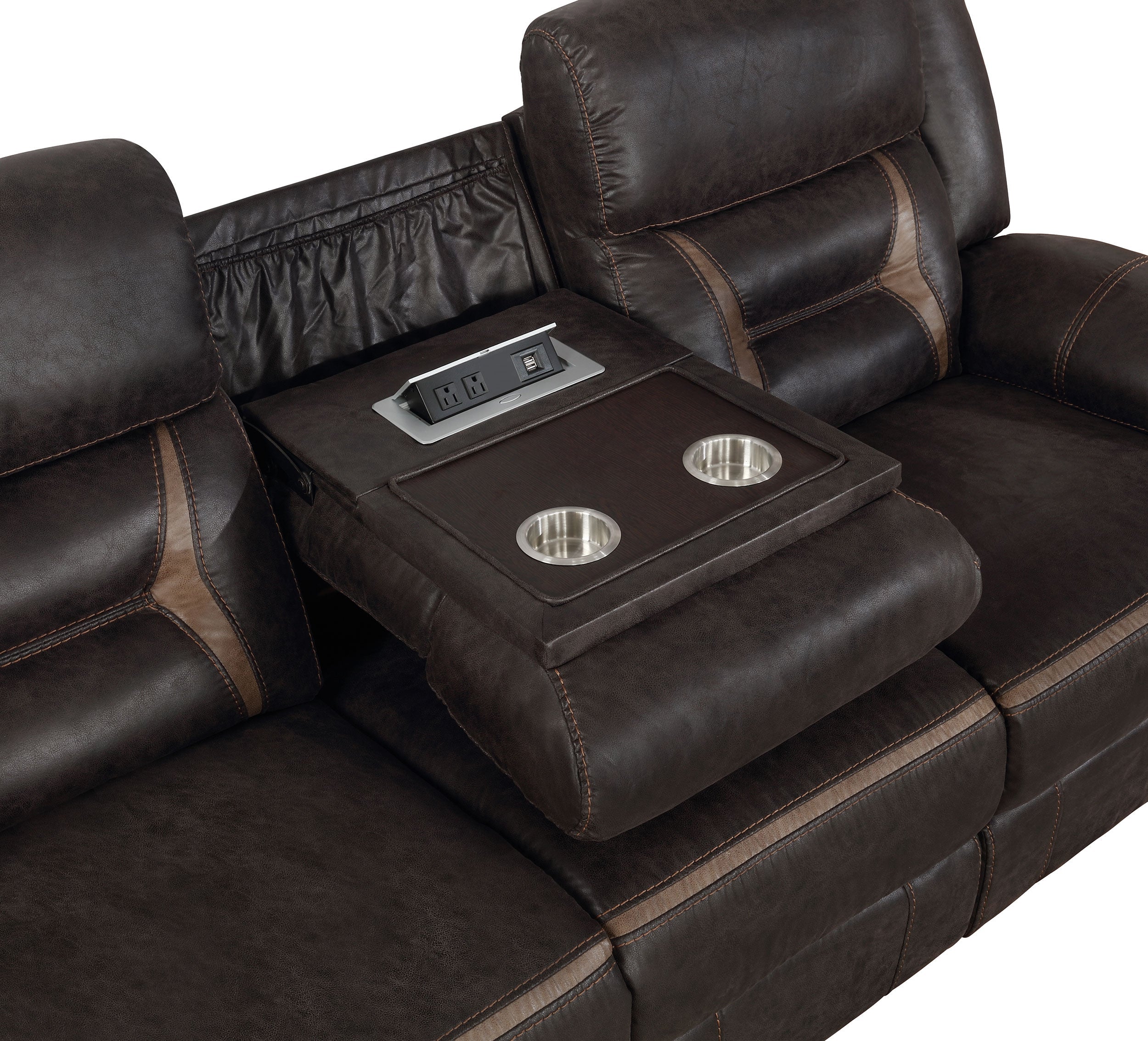 Greer Reclining Sofa Set - 2 Piece - Brown