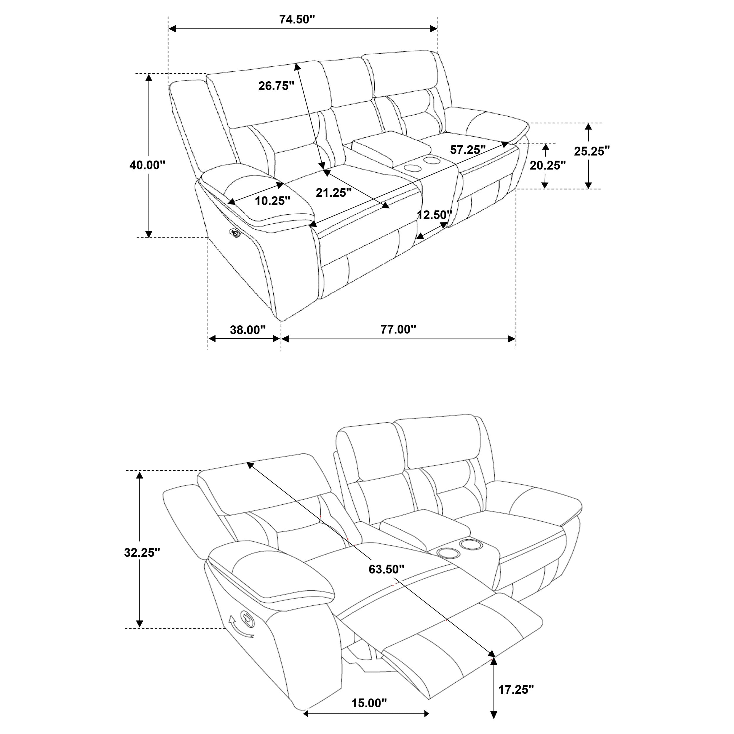 Greer Reclining Sofa Set - 3 Piece - Brown
